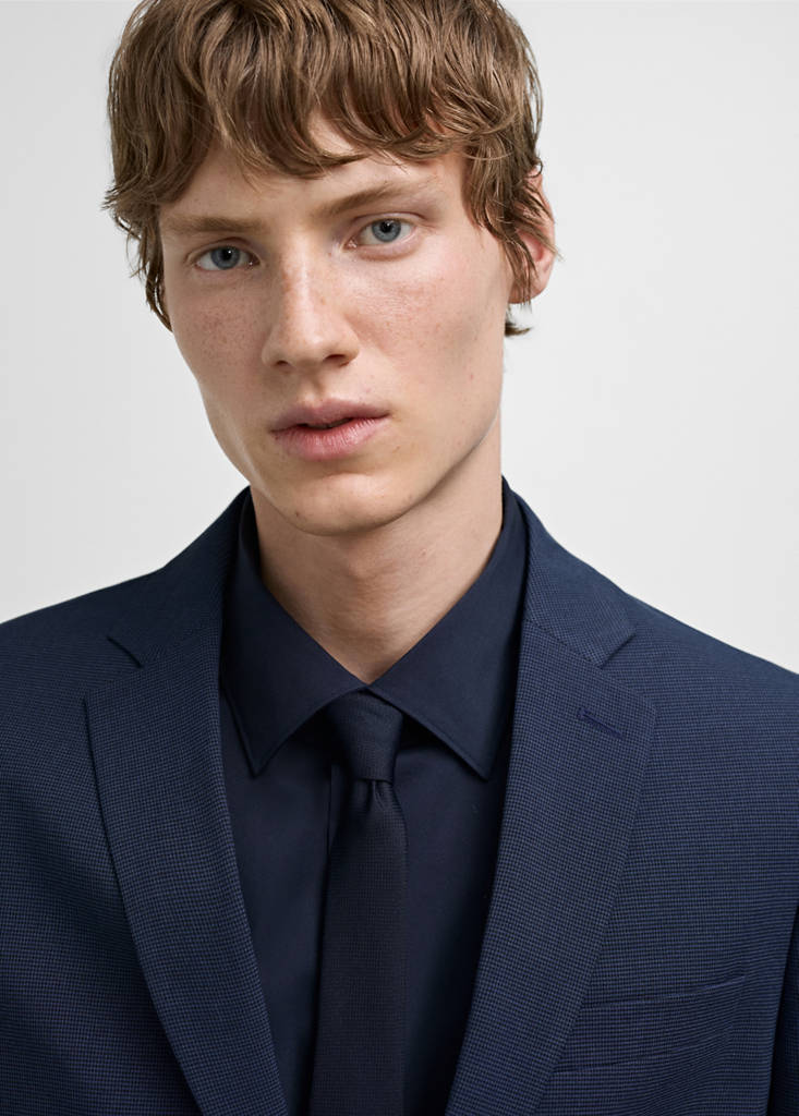 Super slim-fit suit jacket in stretch fabric — Ink Blue