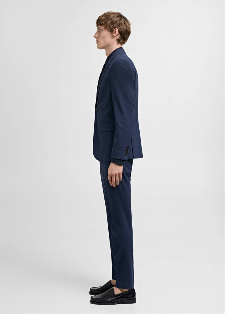 Super slim-fit suit jacket in stretch fabric — Ink Blue