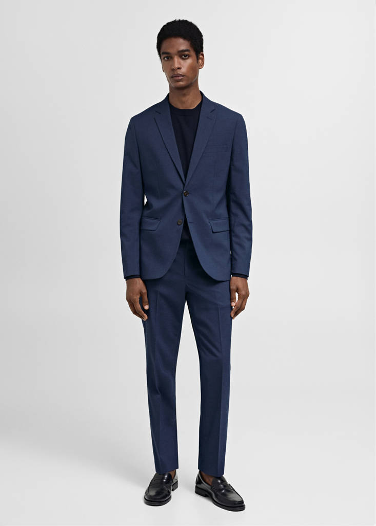 Super slim-fit suit jacket in stretch fabric — Ink Blue