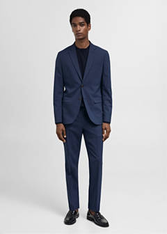Super slim-fit suit jacket in stretch fabric — Ink Blue 19