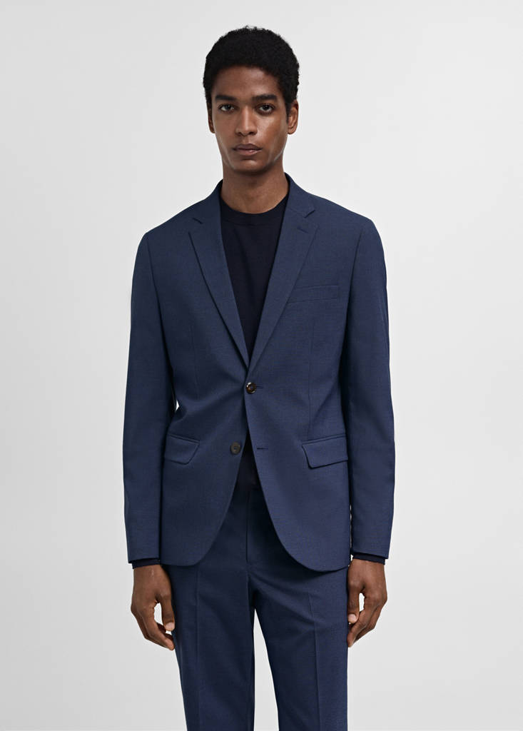 Super slim-fit suit jacket in stretch fabric — Ink Blue