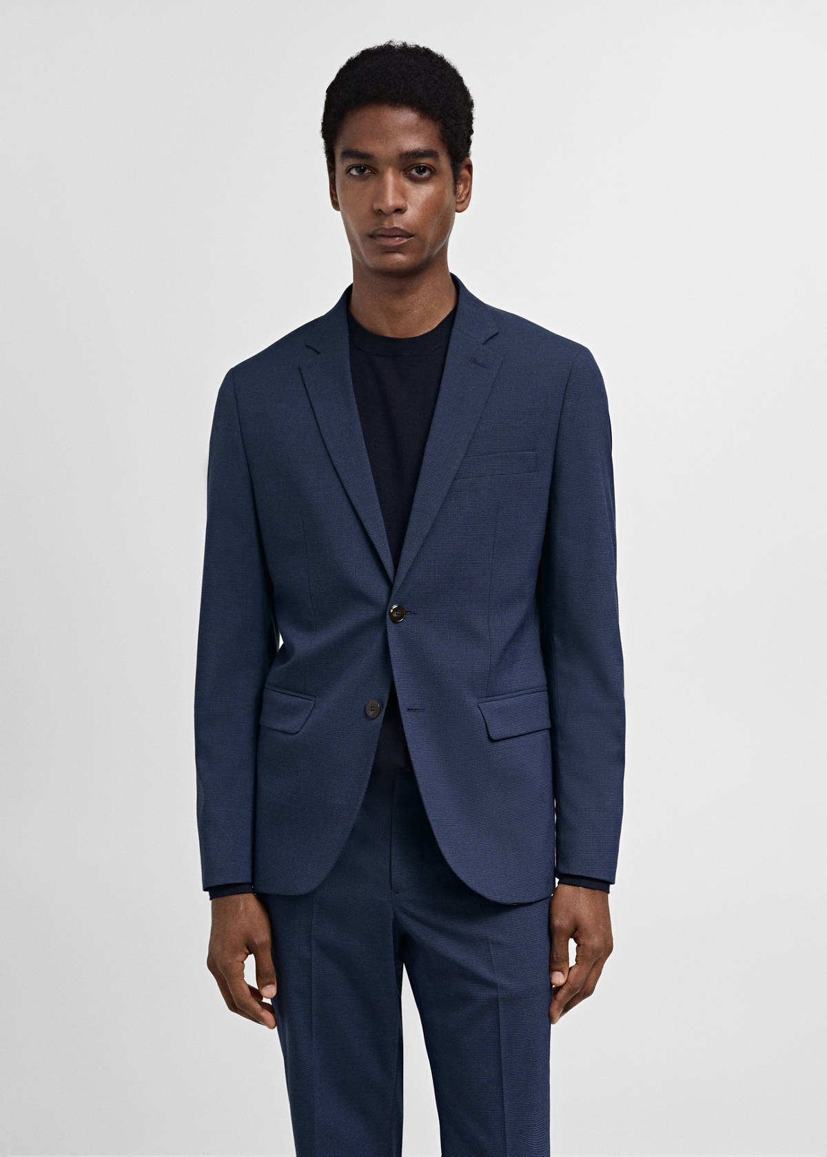 Super slim-fit suit jacket in stretch fabric — Ink Blue