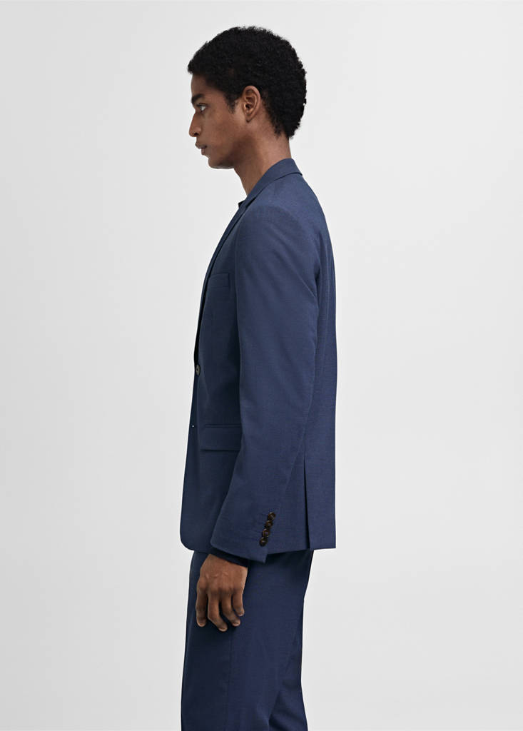 Super slim-fit suit jacket in stretch fabric — Ink Blue