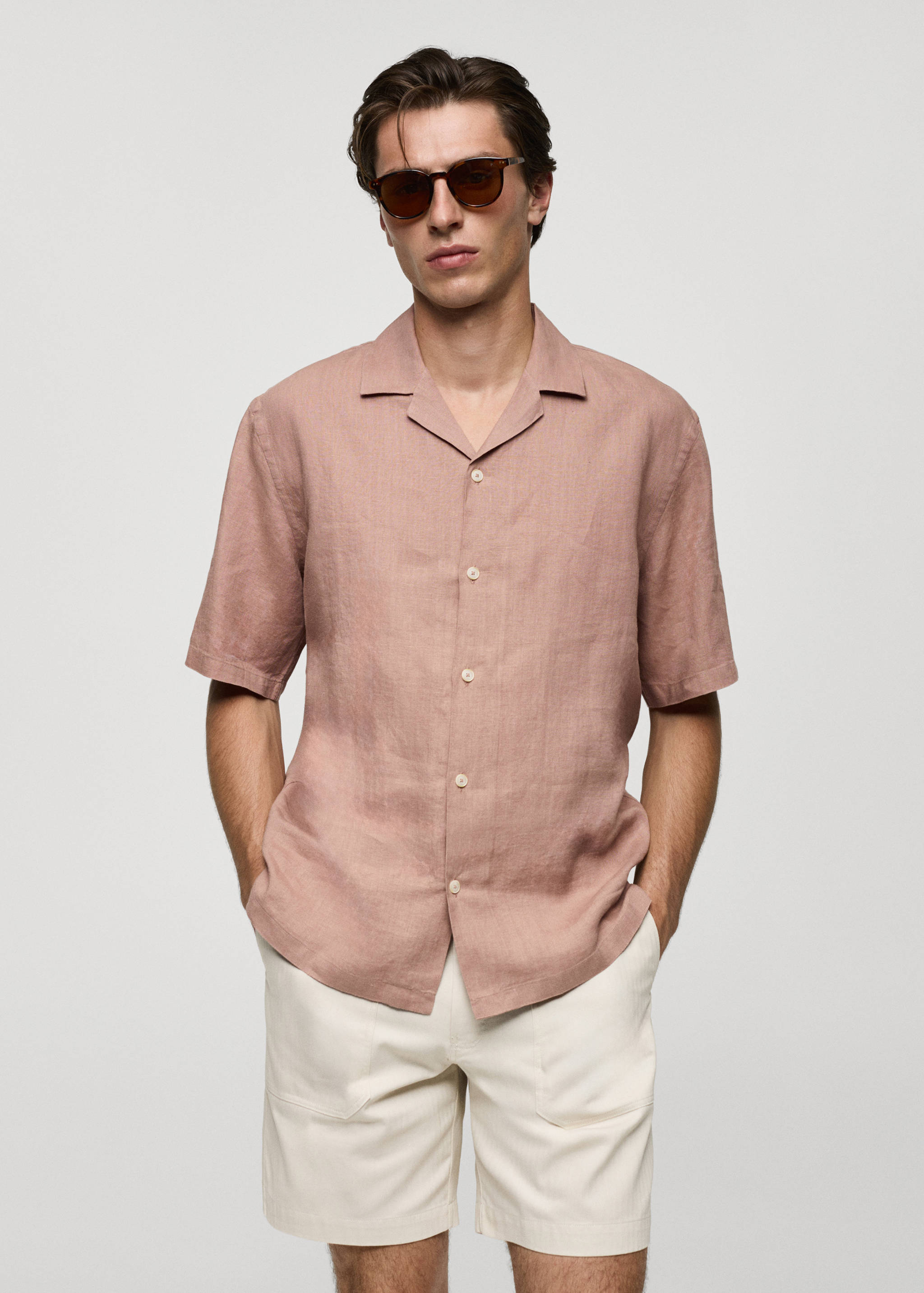 Regular-fit 100% linen shirt - Medium plane