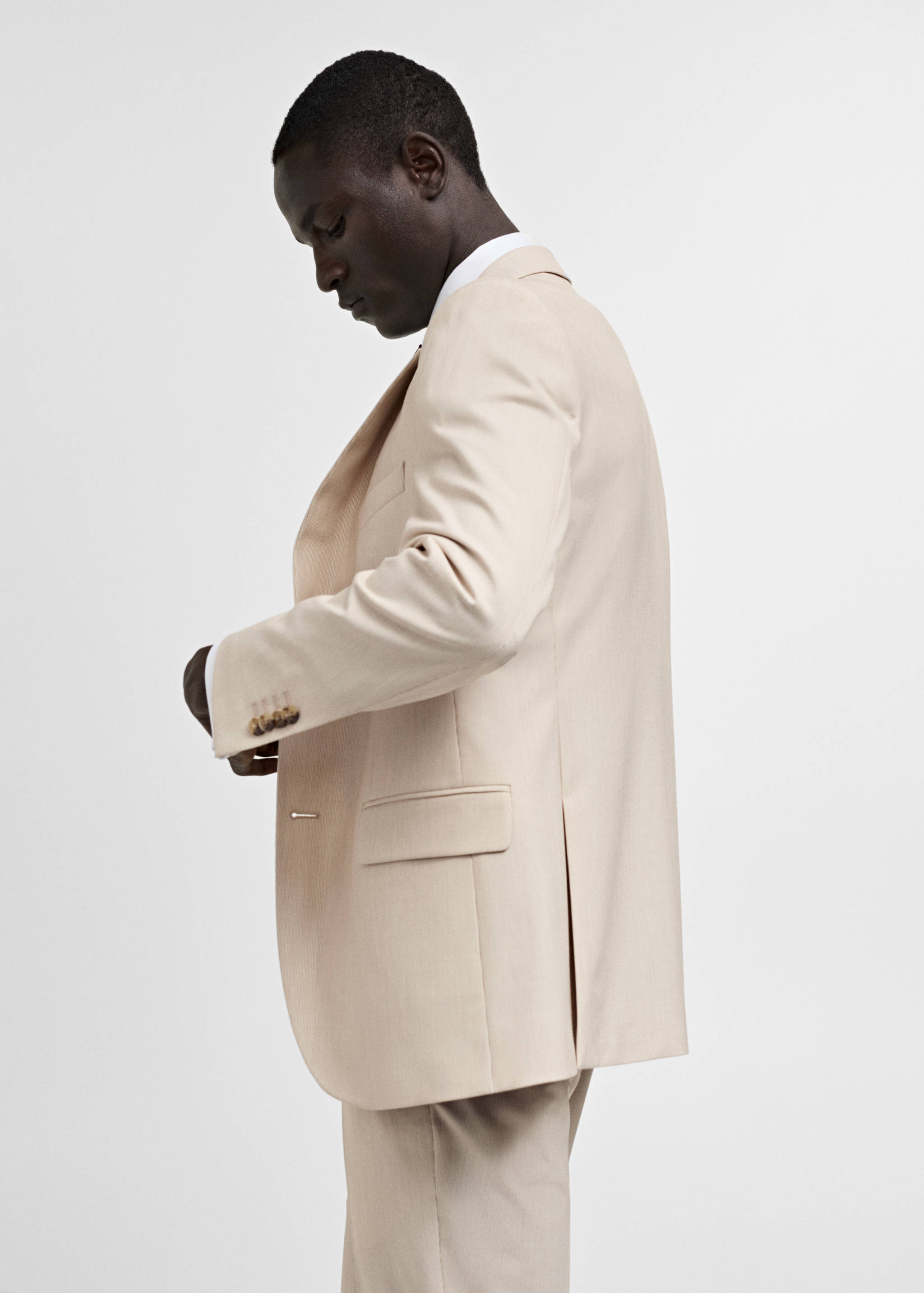 弹力面料修身西装夹克 - null