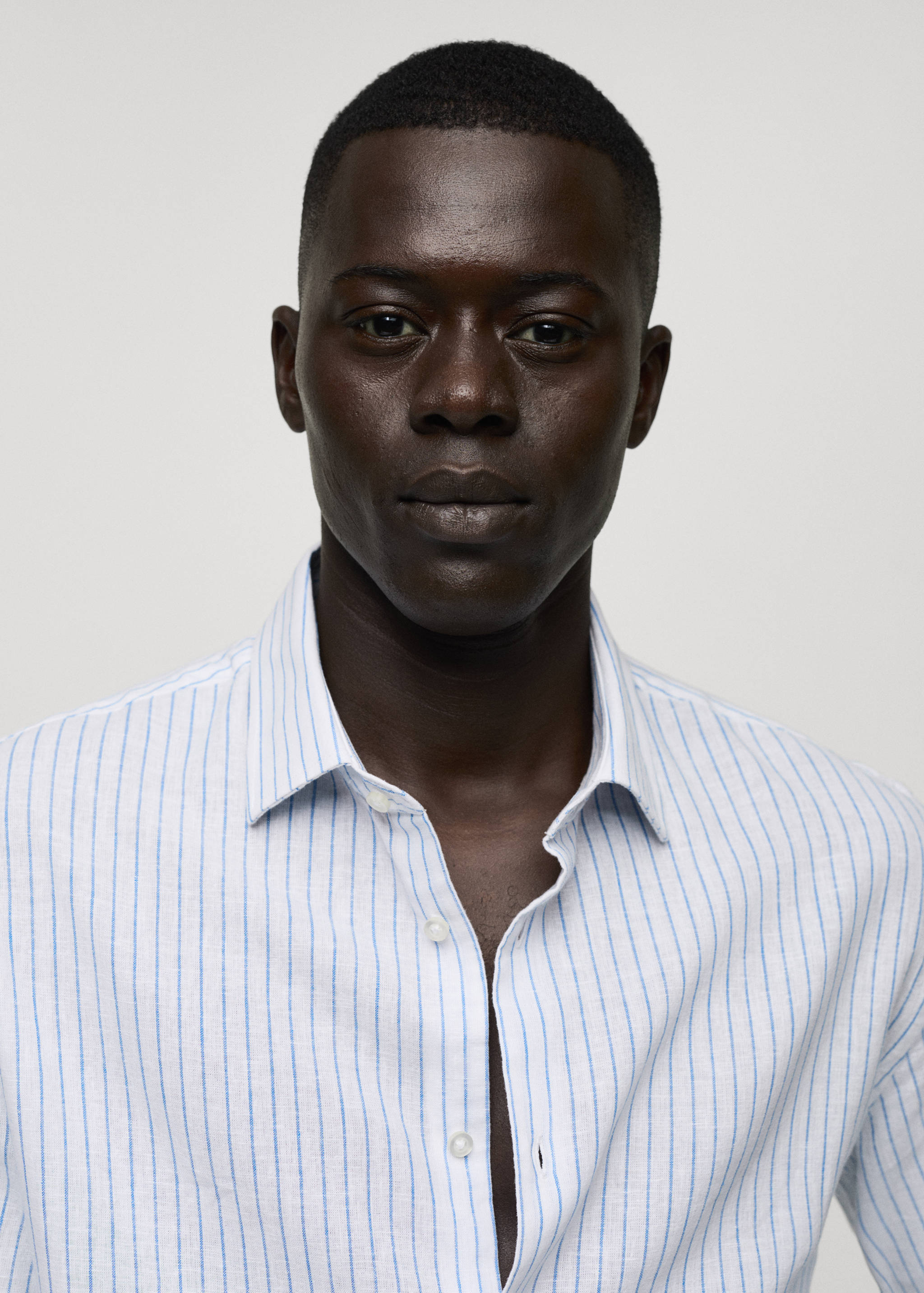 Camisa regular fit lino algodón rayas - Detalle del artículo 1