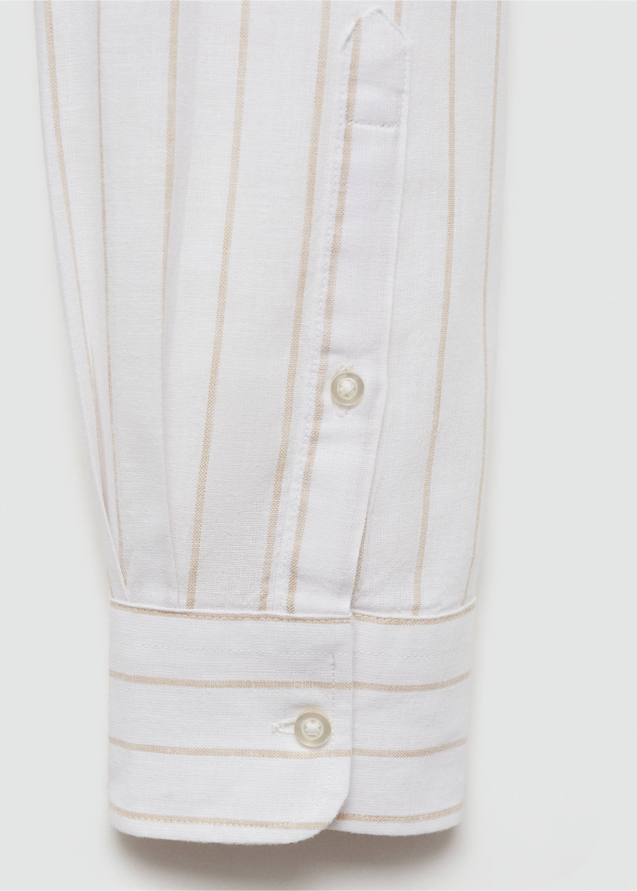 Chemise regular-fit lin coton rayures - Détail de l'article 0, Marron moyen. Ref: 77020579-00.