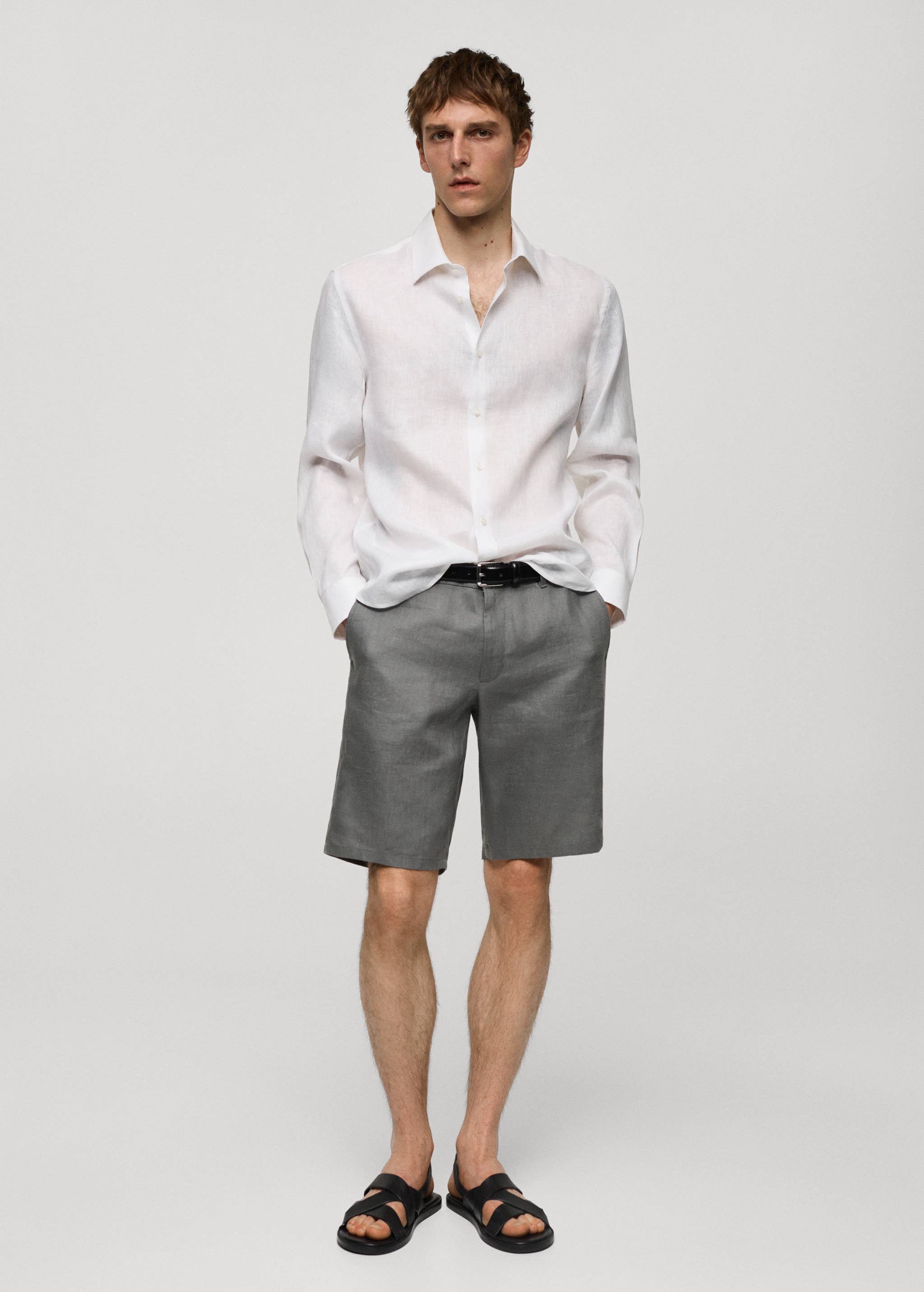 Chemise regular fit 100 % lin - Plan général