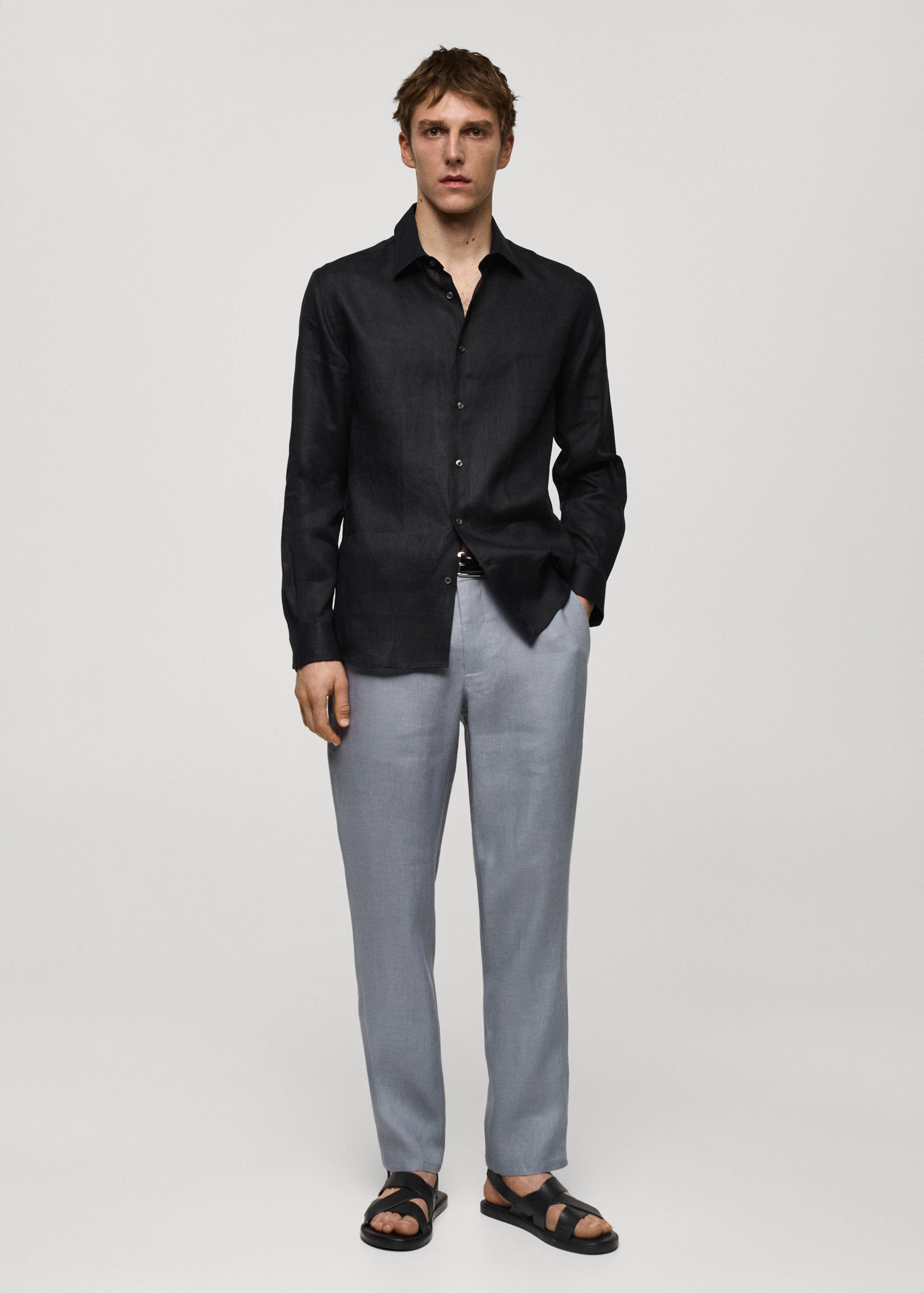 Chemise regular fit 100 % lin - Plan général