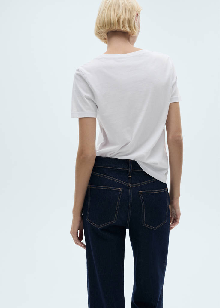 V-neck cotton T-shirt — White