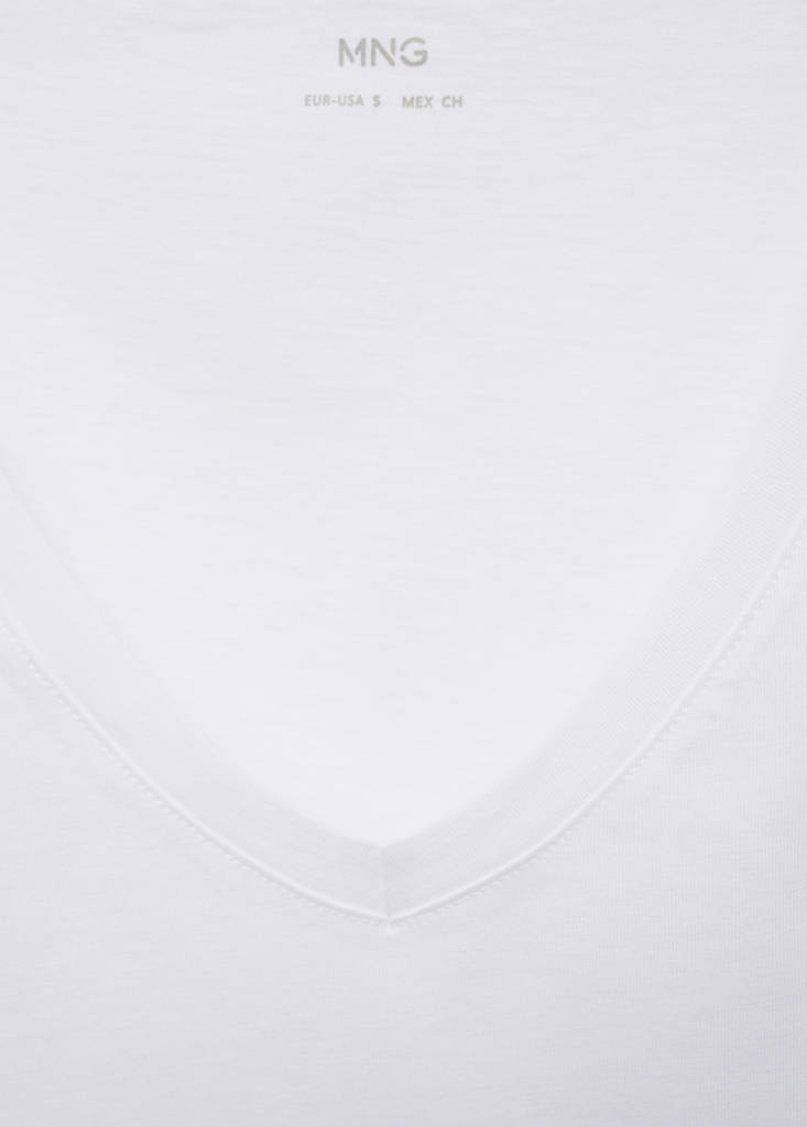 V-neck cotton T-shirt — White