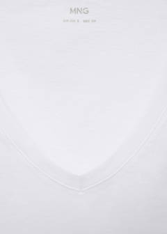 V-neck cotton T-shirt — White 9