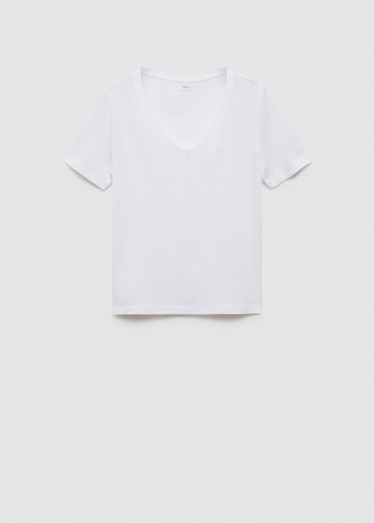 V-neck cotton T-shirt — White