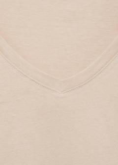 V-neck cotton T-shirt — Sand 9