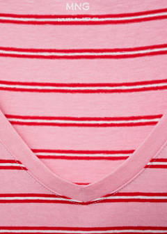 V-neck cotton T-shirt — Pink 6
