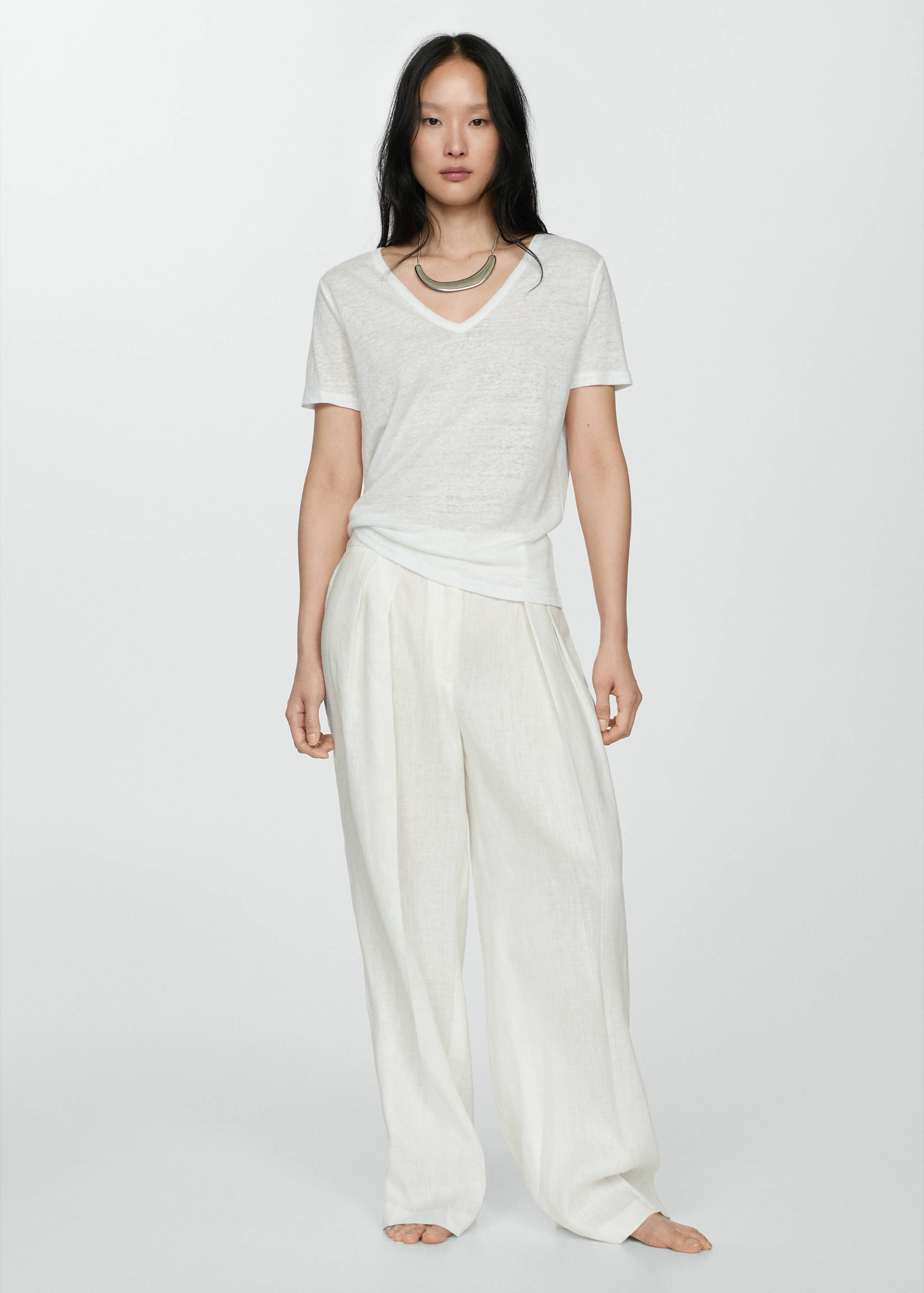 Short-sleeved linen t-shirt - General plane