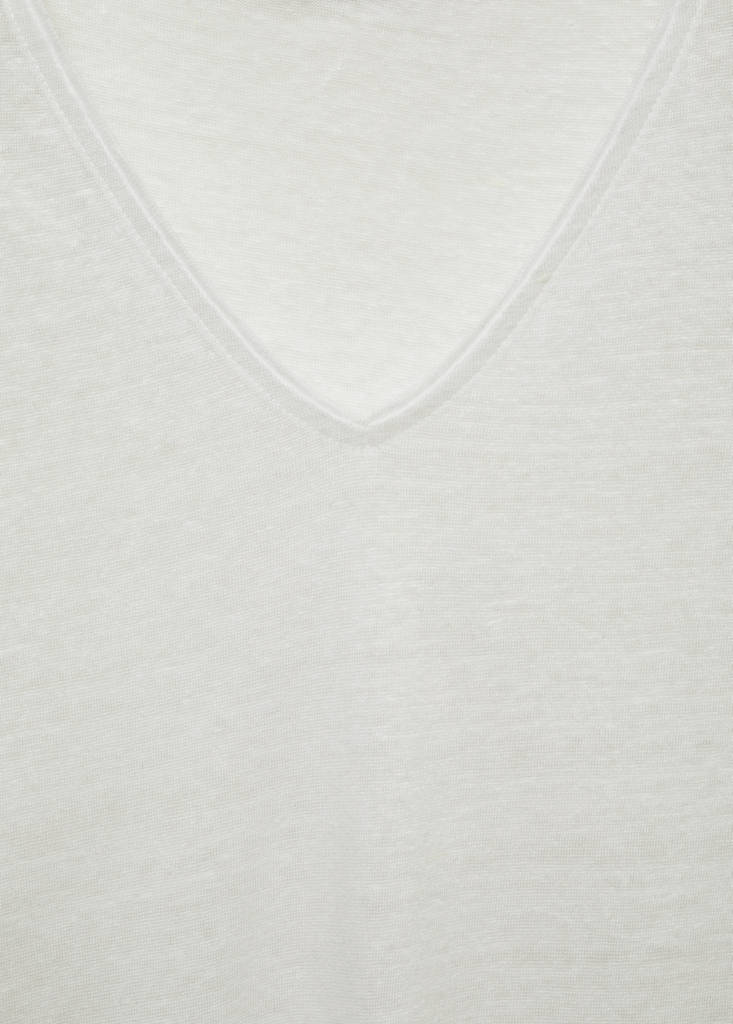 Short-sleeved linen t-shirt — White