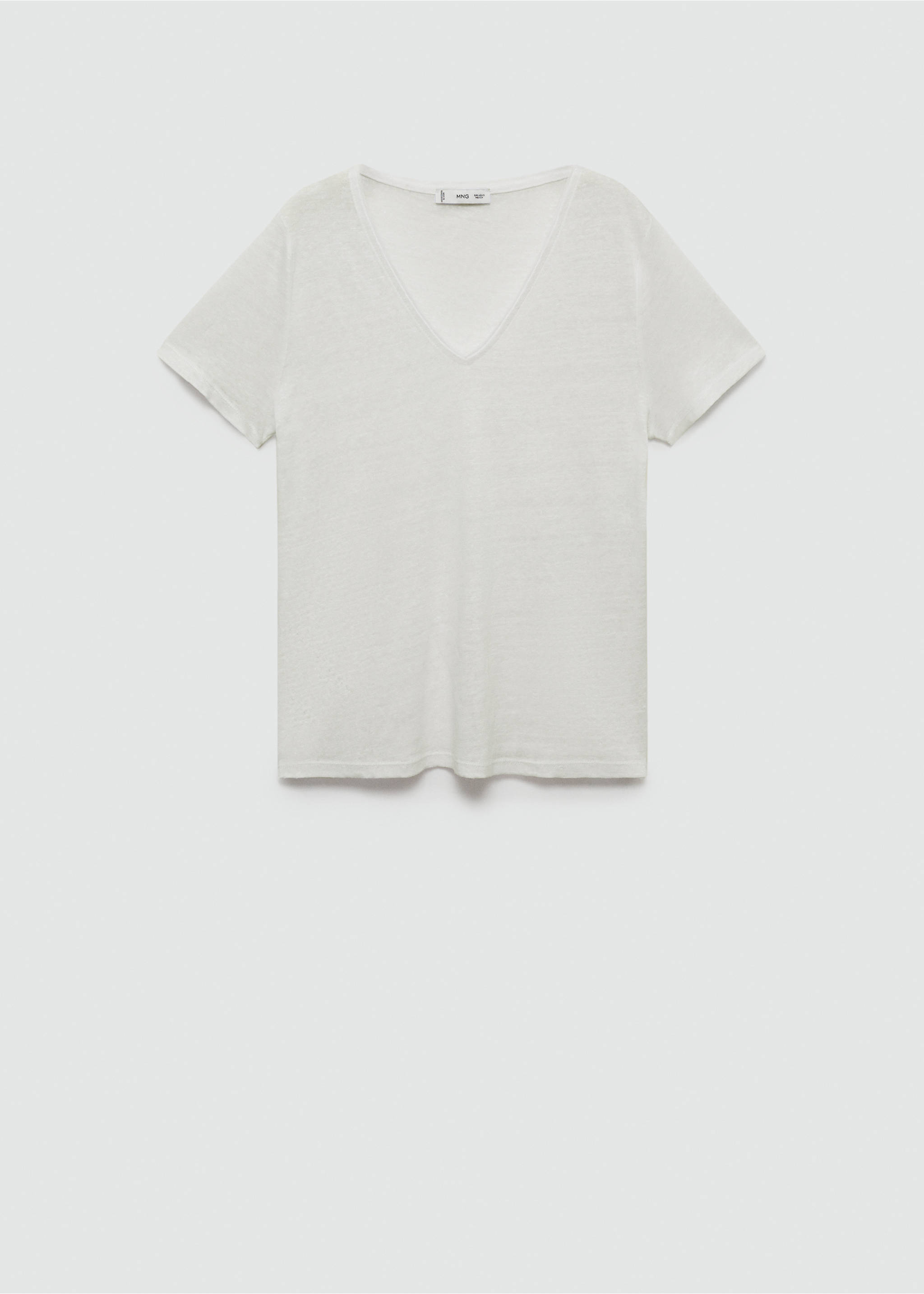 Camiseta lino manga corta - Artículo sin modelo, Blanco. Ref: 77020583-00.