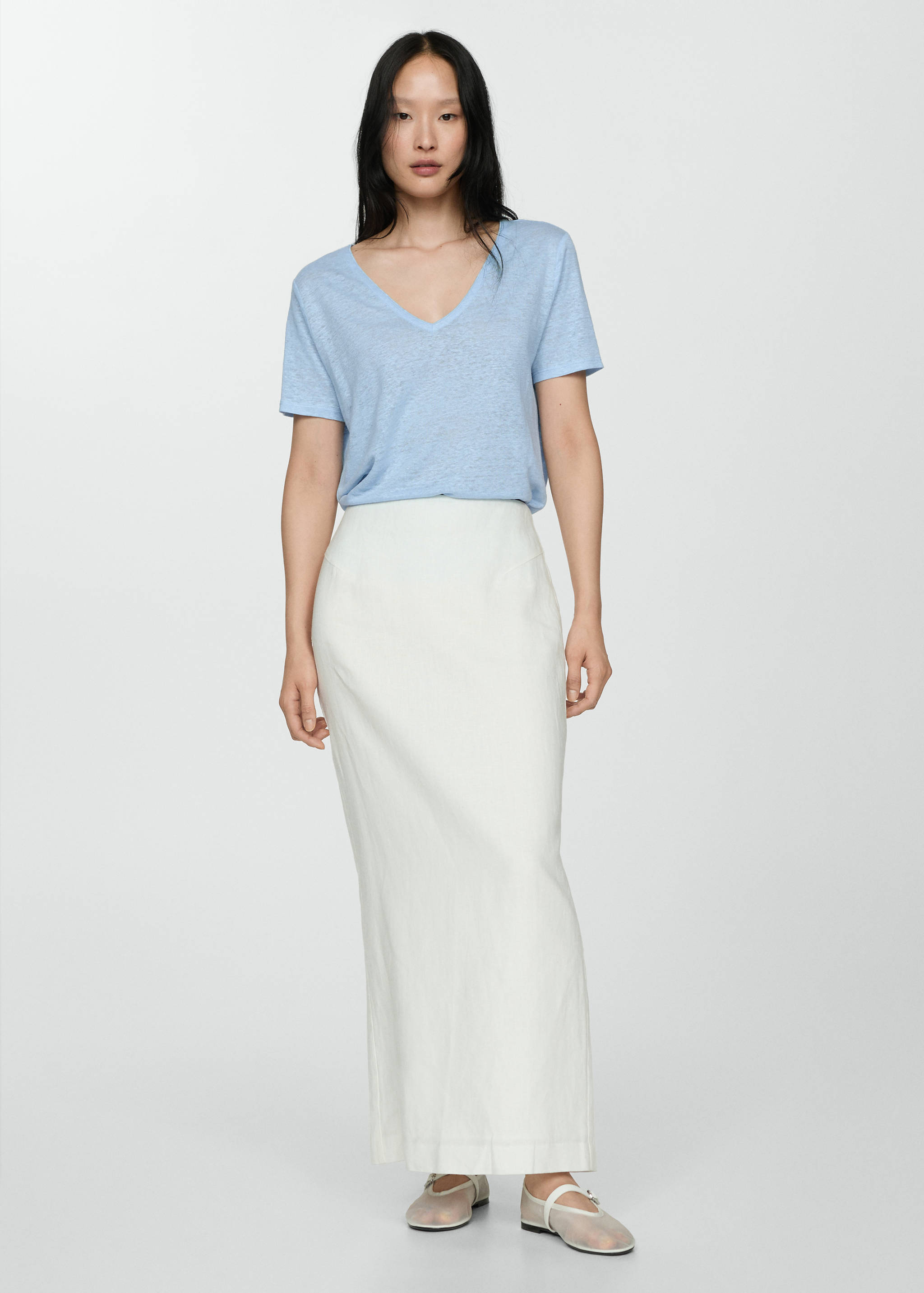 Short-sleeved linen t-shirt - General plane