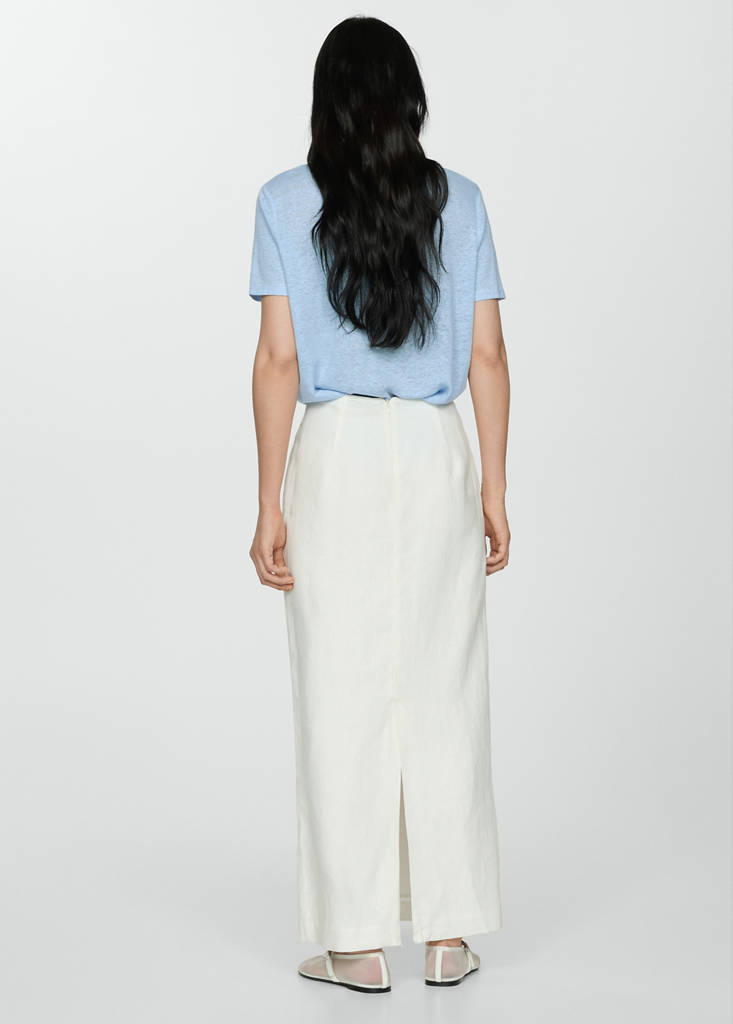 Short-sleeved linen t-shirt — Sky Blue