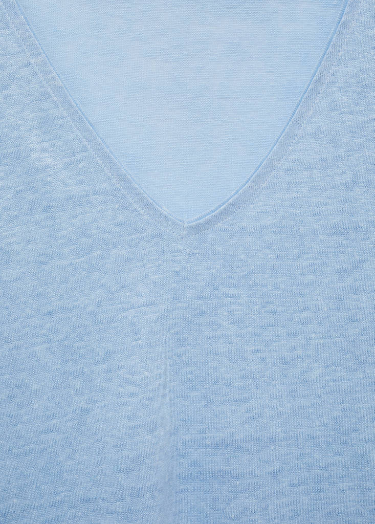 Short-sleeved linen t-shirt — Sky Blue