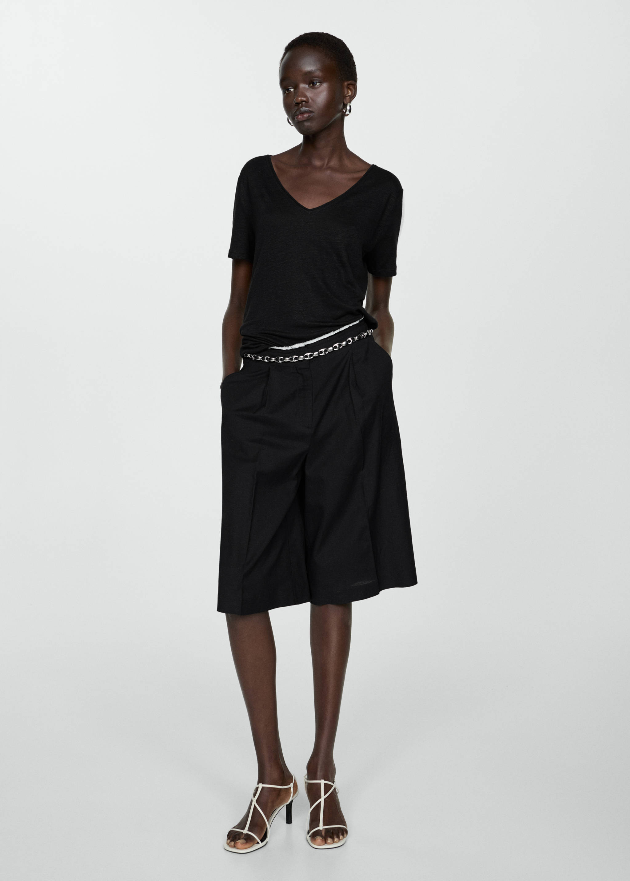 Short-sleeved linen t-shirt - General plane