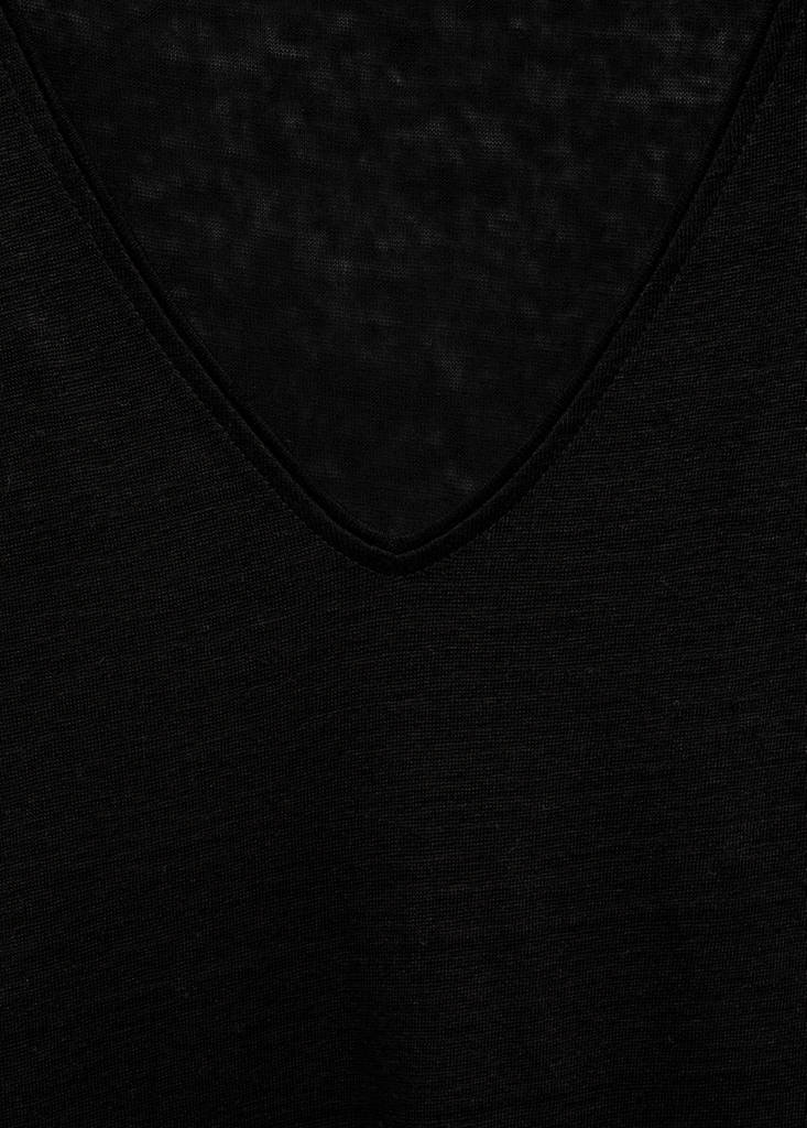 Short-sleeved linen t-shirt — Black