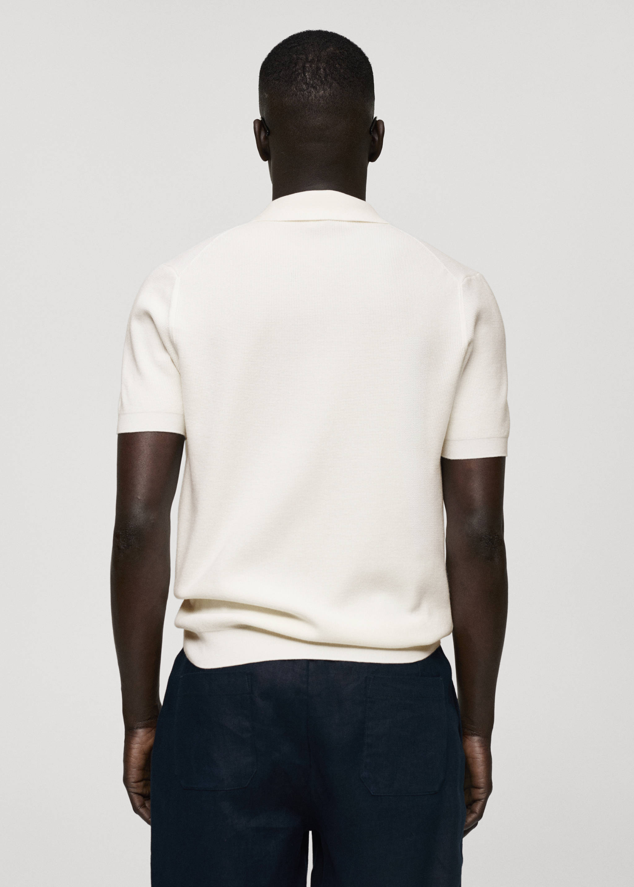 Knitted polo shirt with zip - Reverse of the article