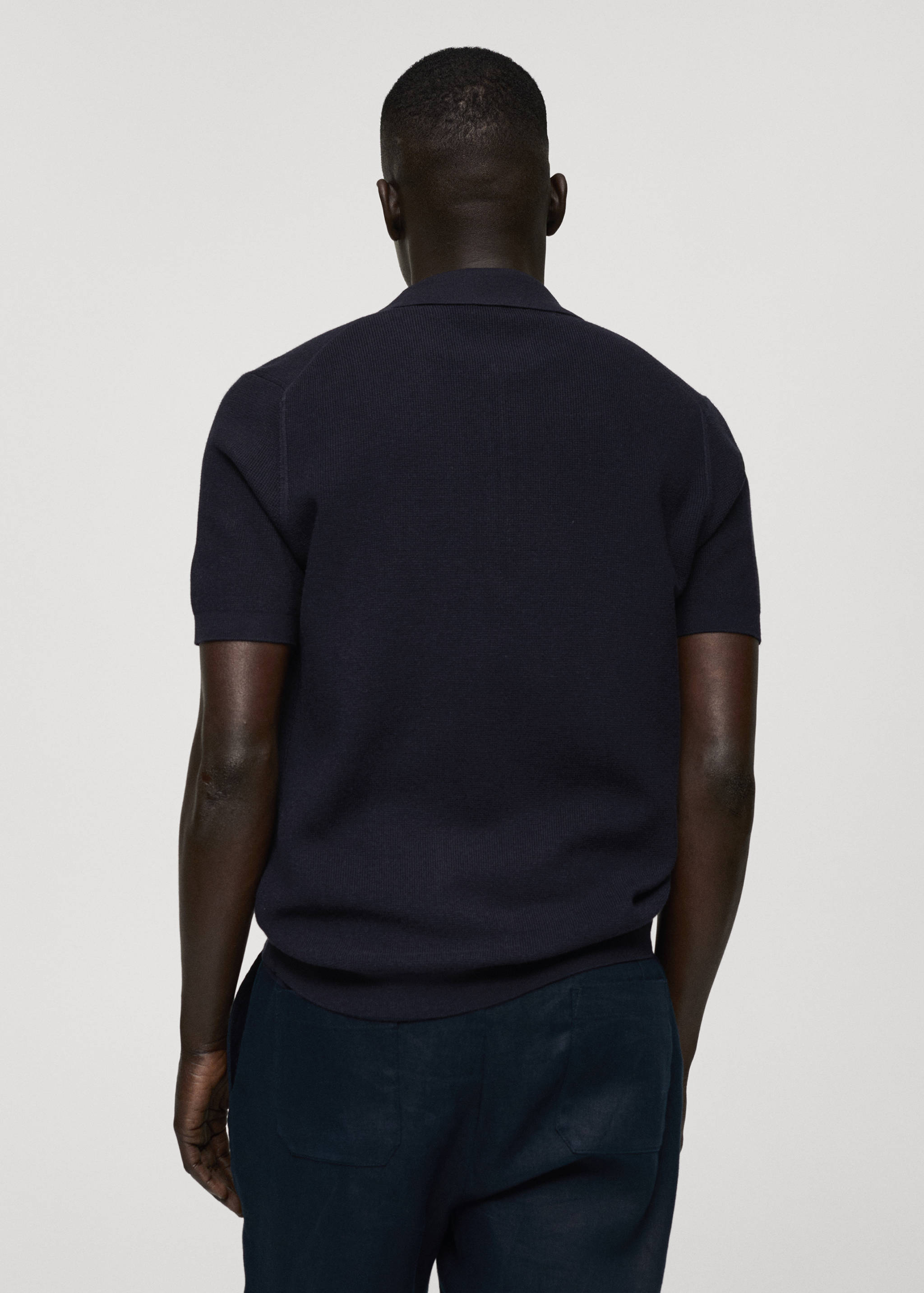 Knitted polo shirt with zip - Reverse of the article