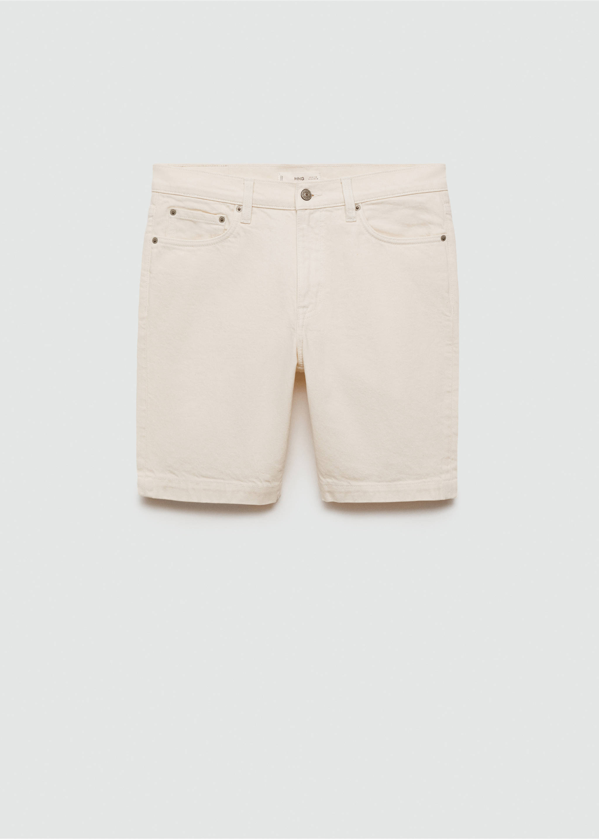 Bermudas vaquera regular fit - Artículo sin modelo, Blanco roto. Ref: 77020598-00.