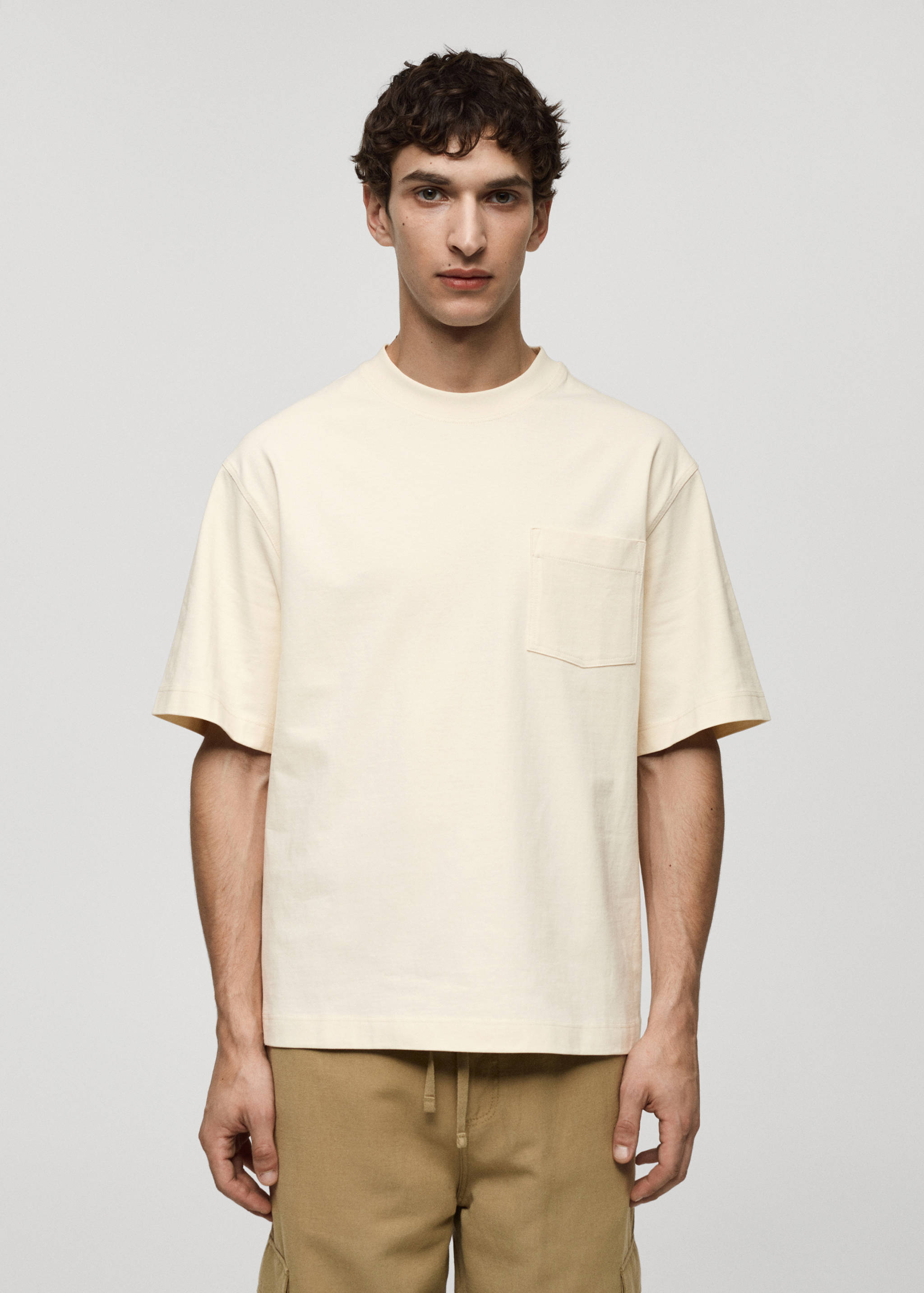 100% cotton t-shirt with pocket - Medium plane