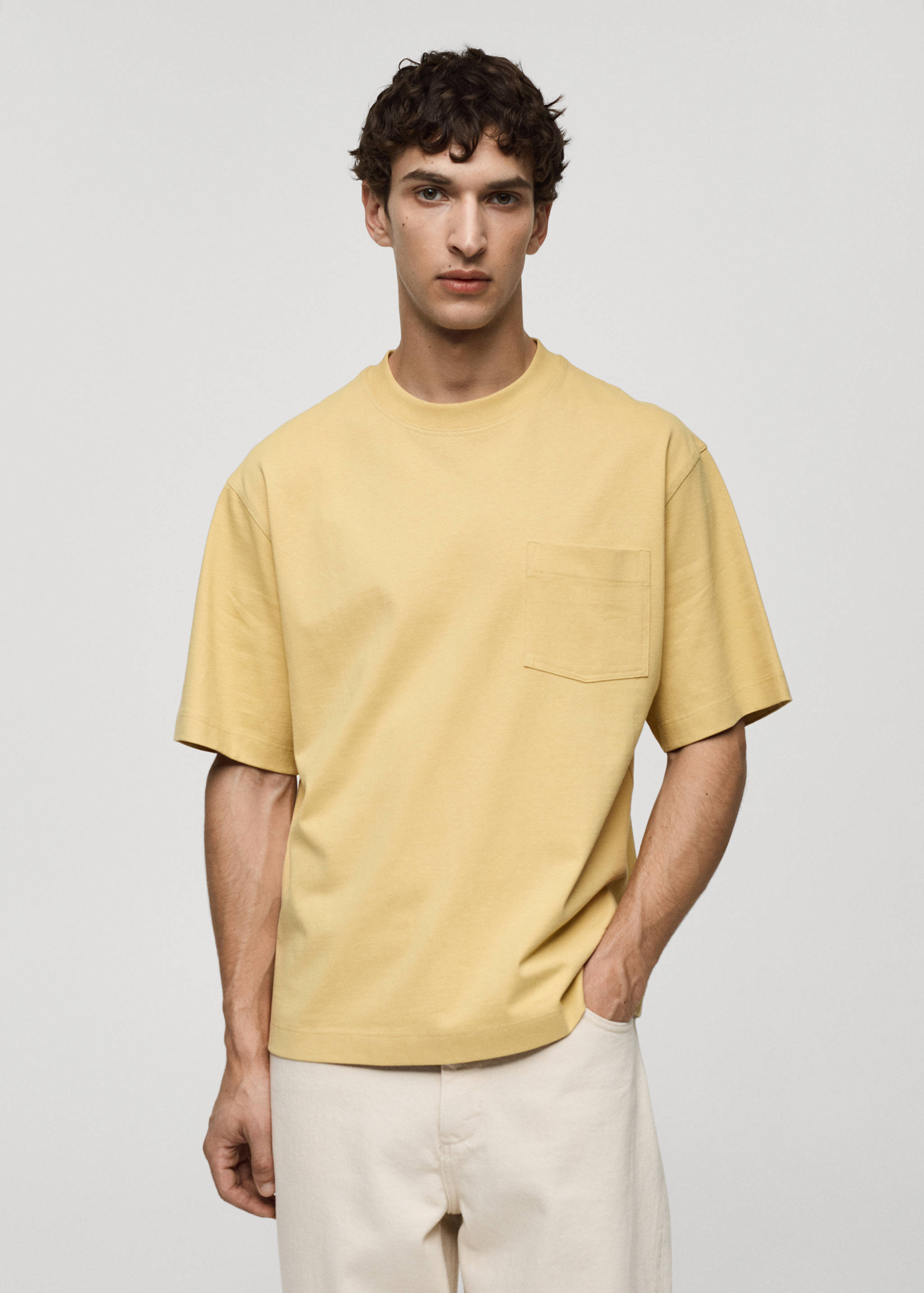 100% cotton t-shirt with pocket - Medium plane
