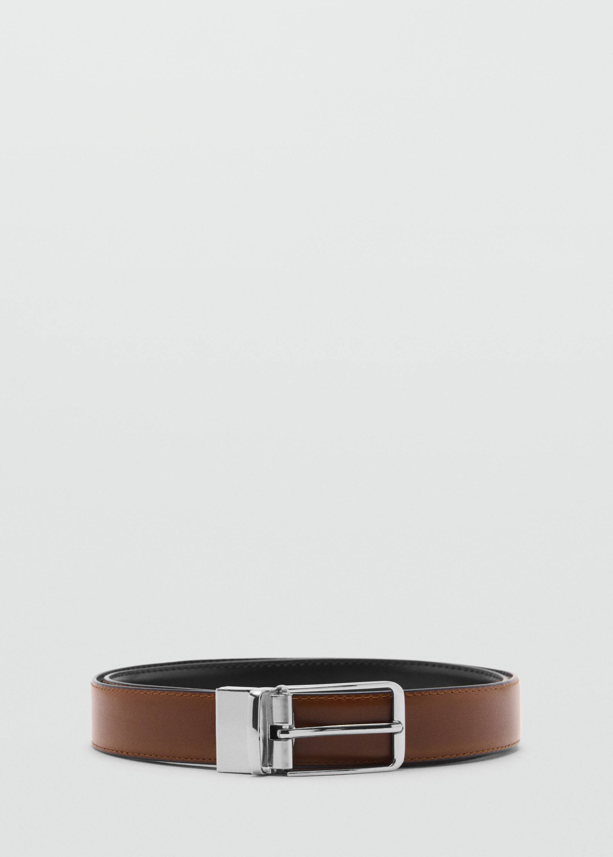 Leather reversible belt - Medium plane
