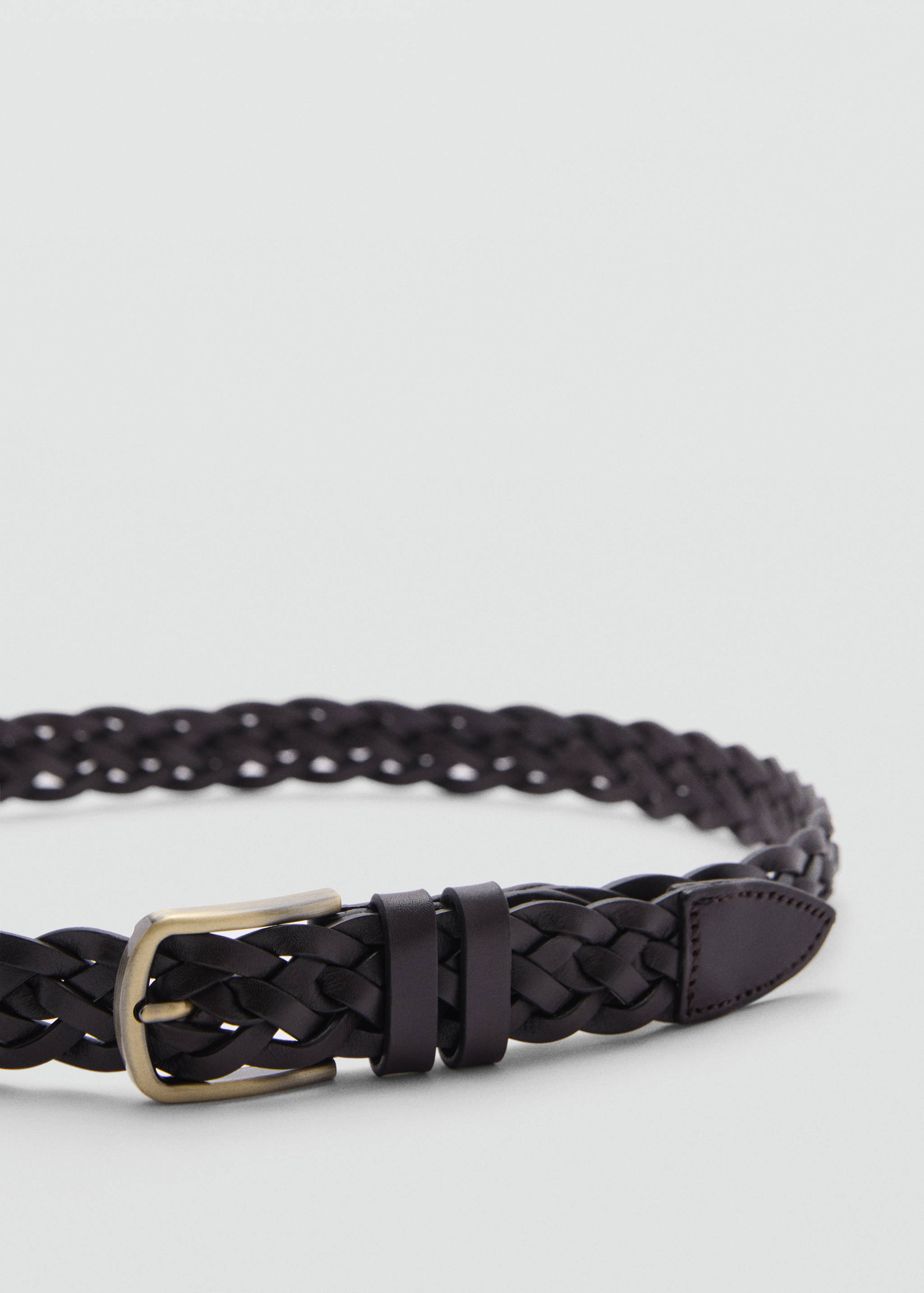 100% braided leather belt - Medium plane