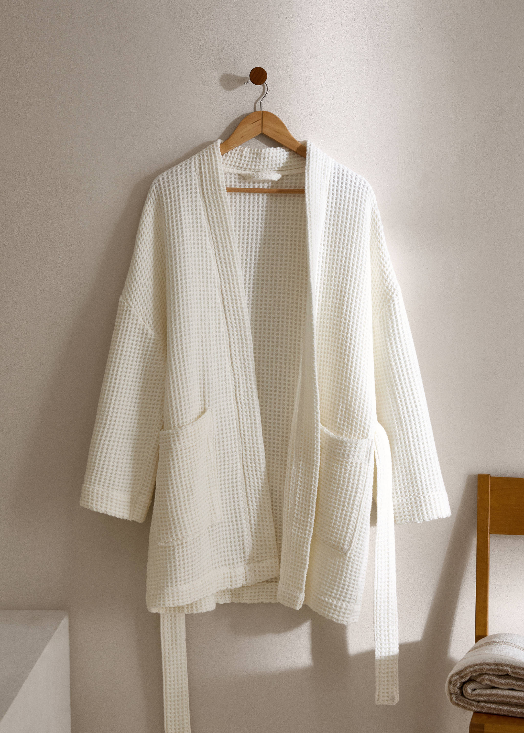 100% cotton waffle bathrobe - General plane