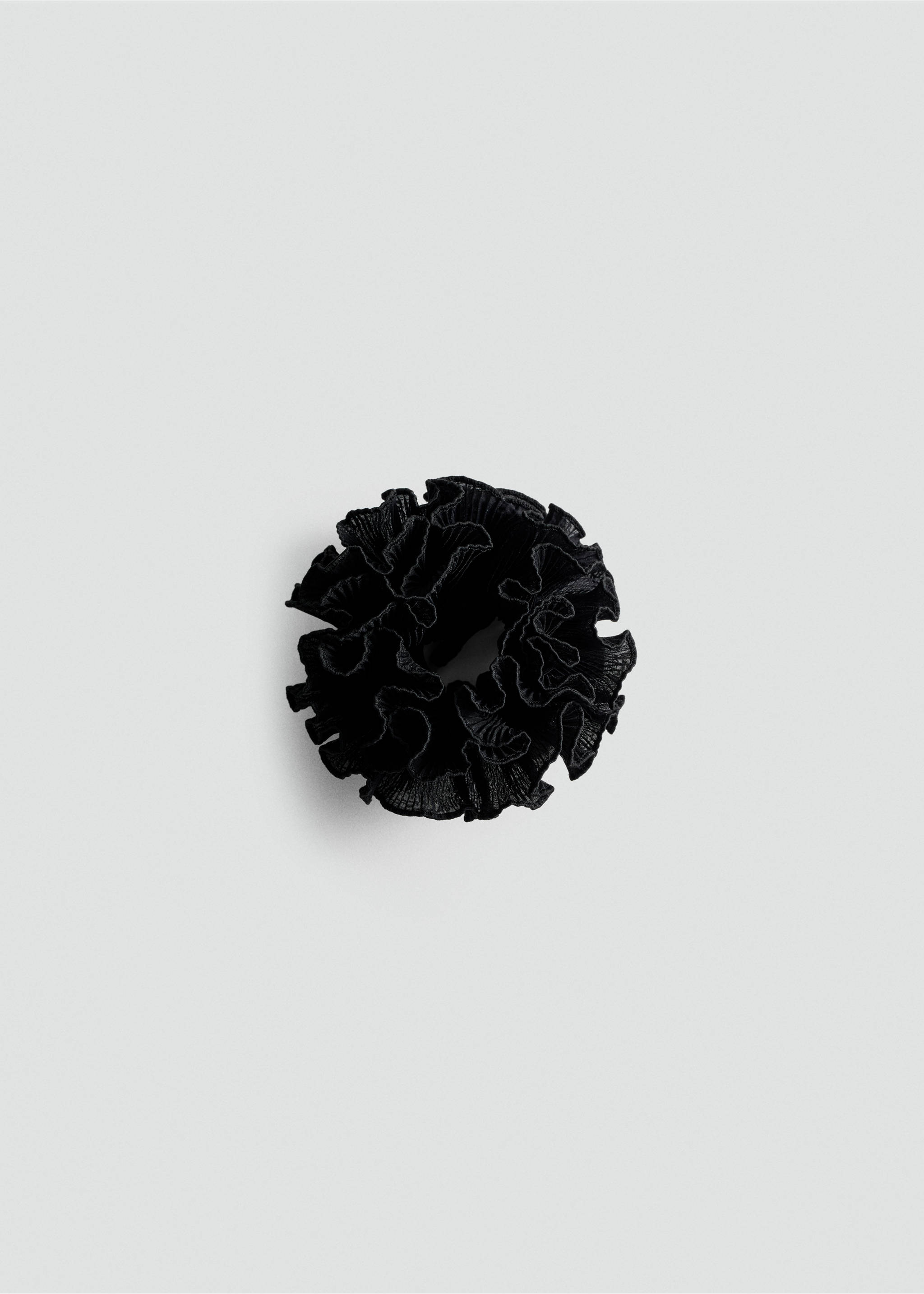 Maxi-flower scrunchie - Article without model, Black. Ref: 77020647-00.