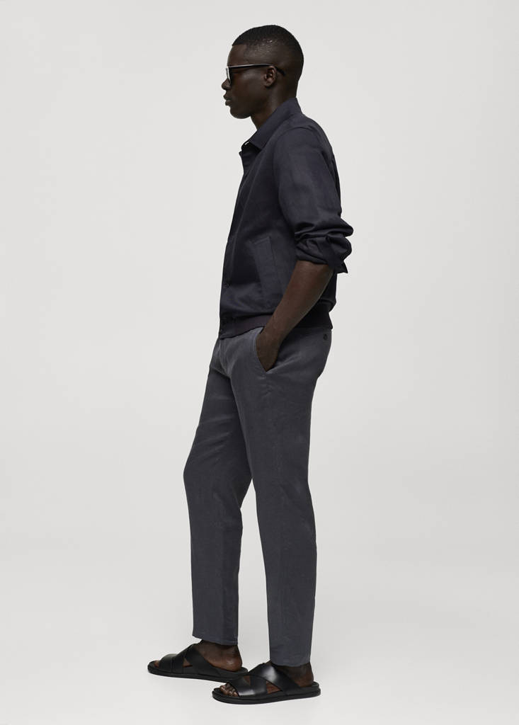 Tencel-linen blend overshirt — Charcoal