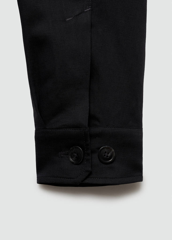 Tencel-linen blend overshirt — Charcoal