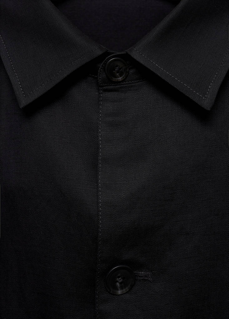 Tencel-linen blend overshirt — Charcoal
