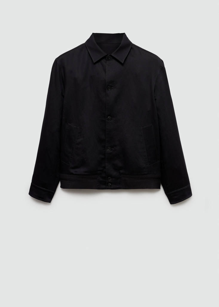 Tencel-linen blend overshirt — Charcoal