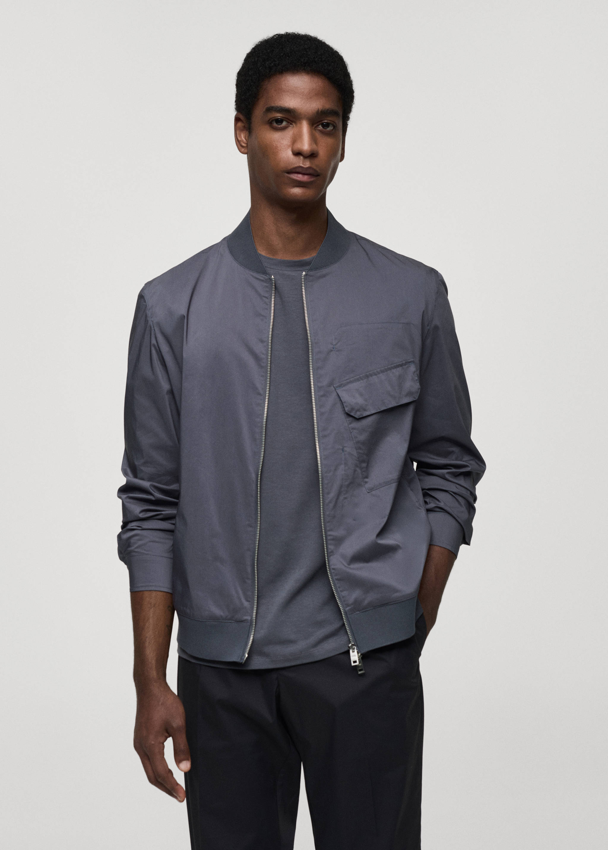 Bomber jacket with pocket - Medium plane