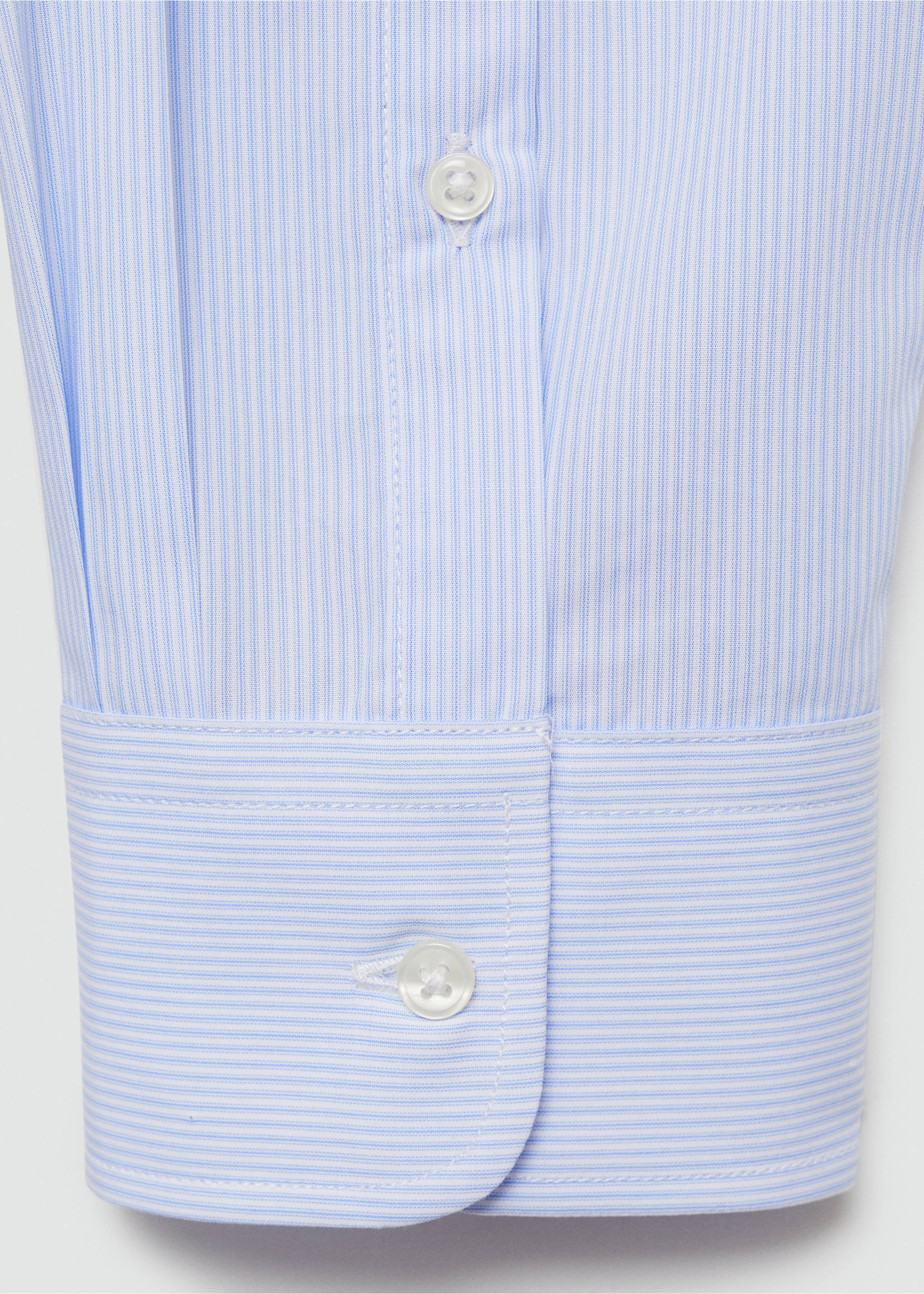 Regular-fit striped 100% cotton shirt - Details of the article 0, Sky Blue. Ref: 77022537-00.