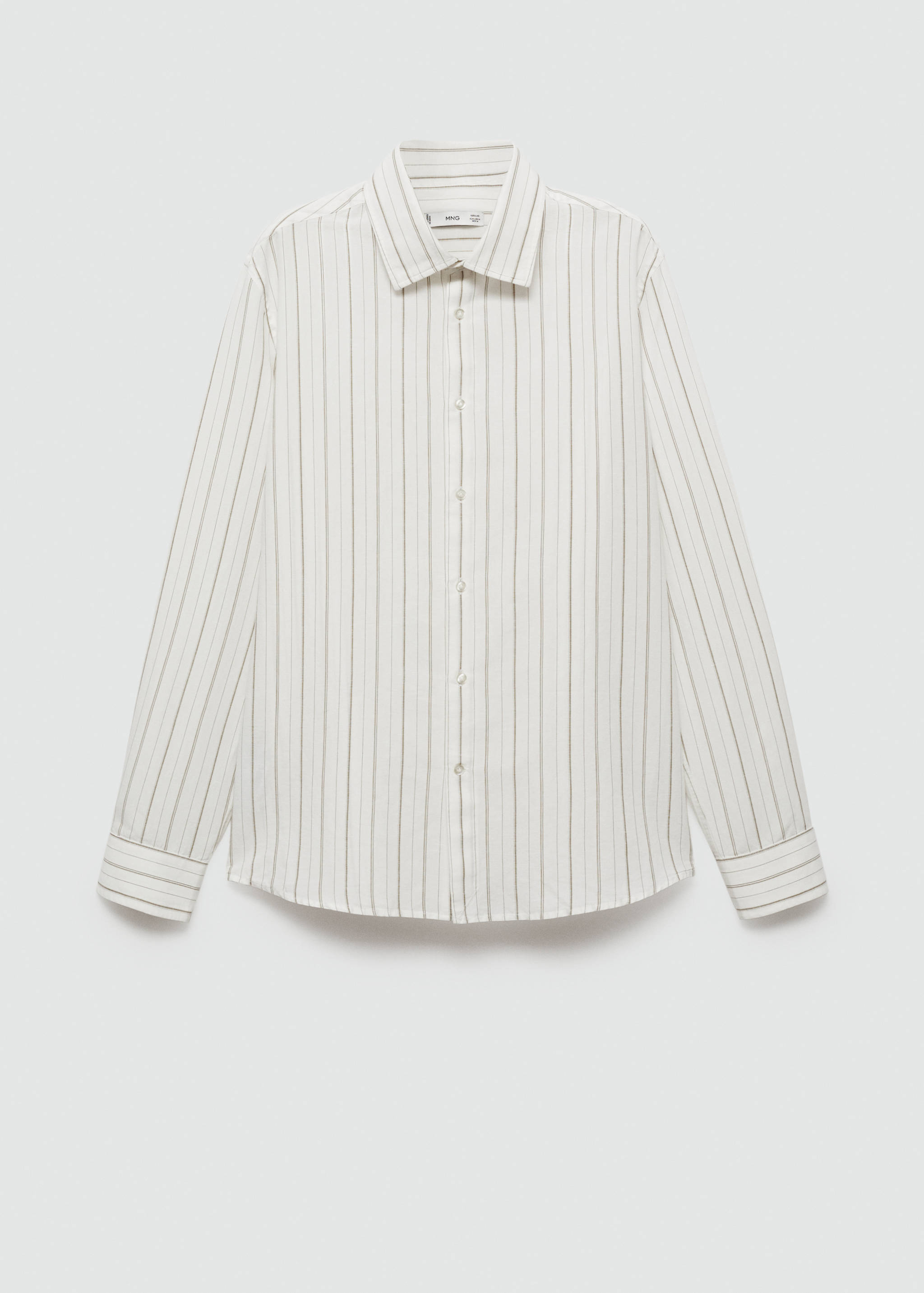 Regular-fit striped cotton-linen shirt - Article without model