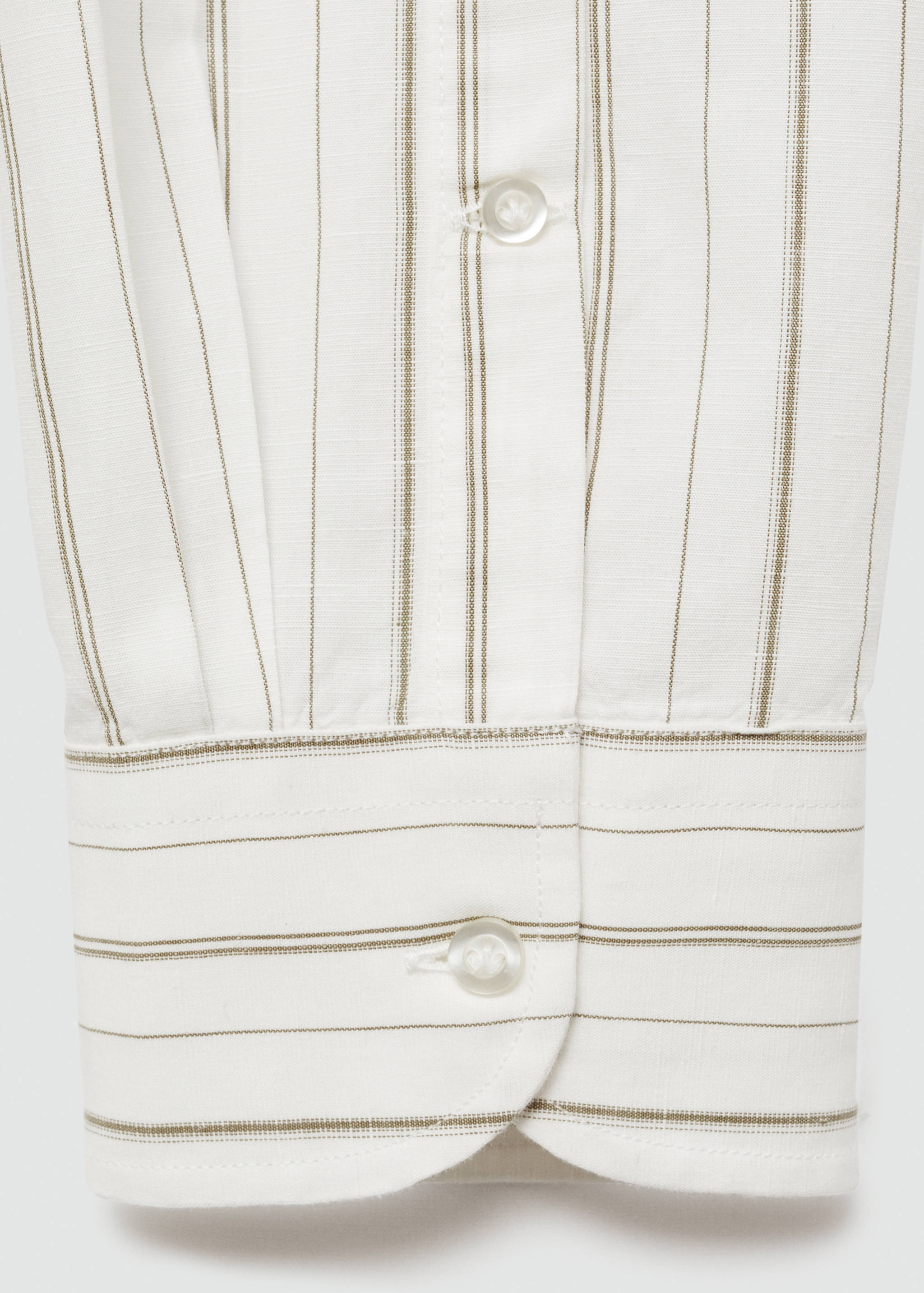 Regular-fit striped cotton-linen shirt - Details of the article 0