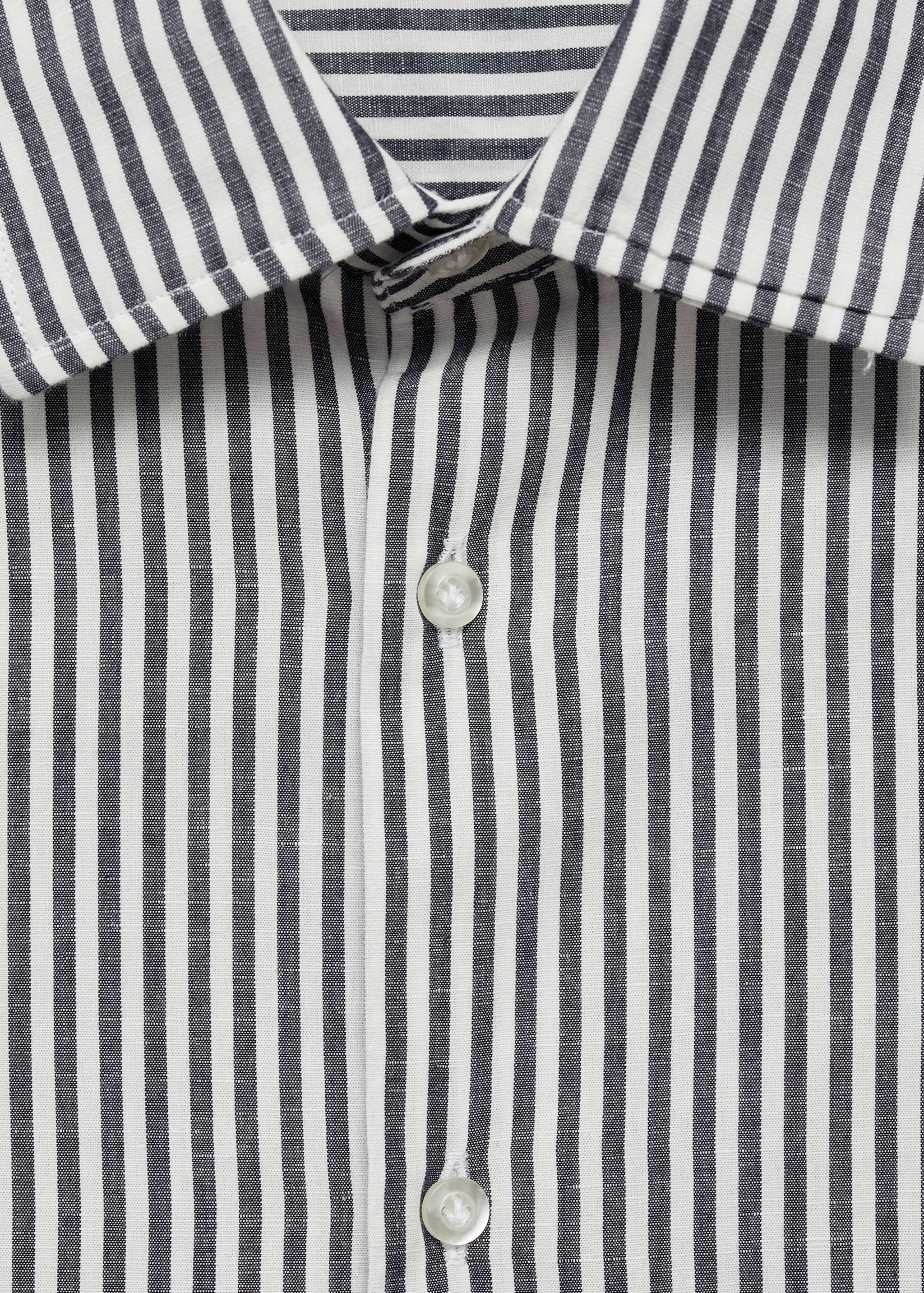 Regular-fit striped cotton-linen shirt - Details of the article 8