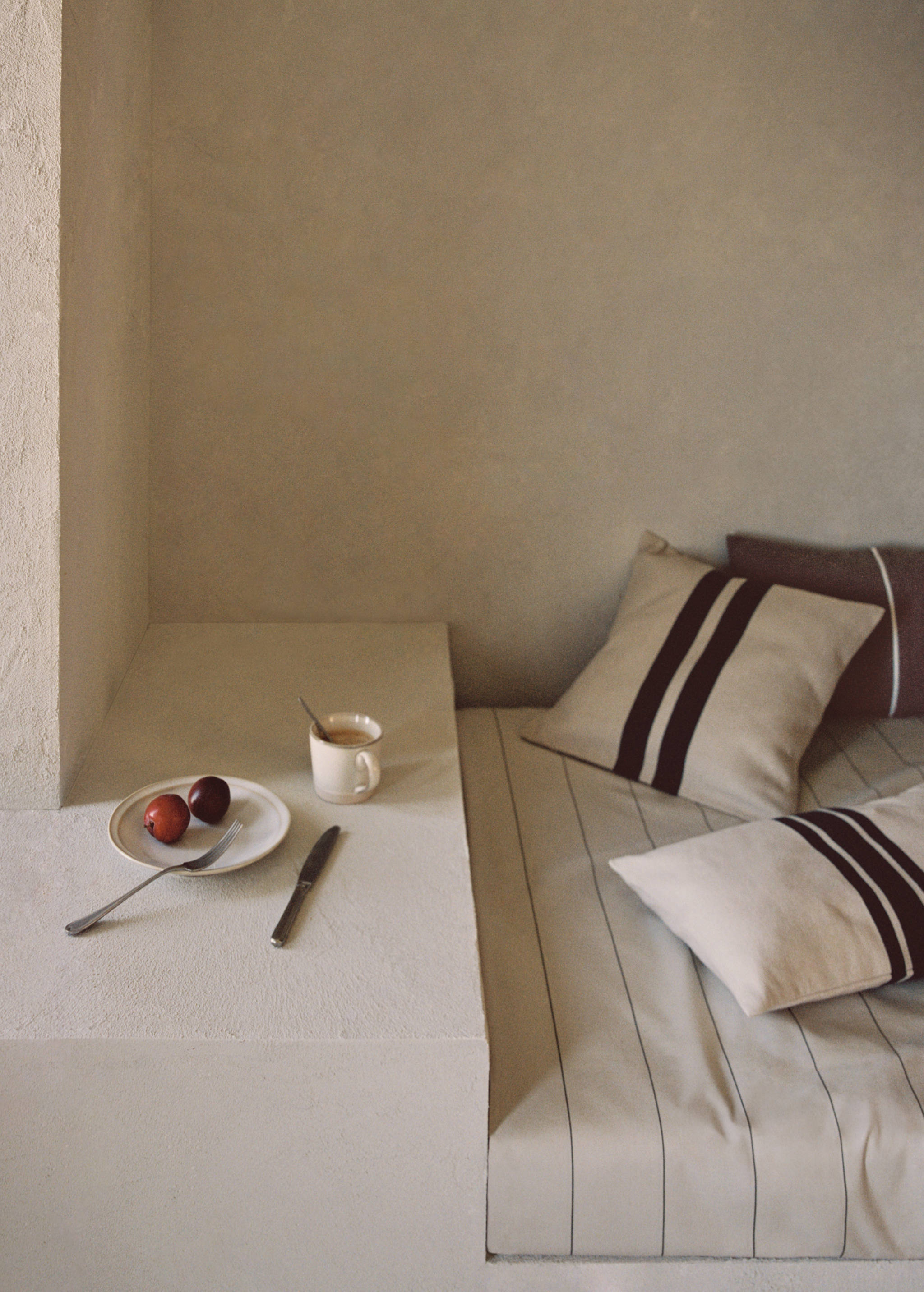 Double-stripe cotton cushion cover 45x45cm - Details of the article 6