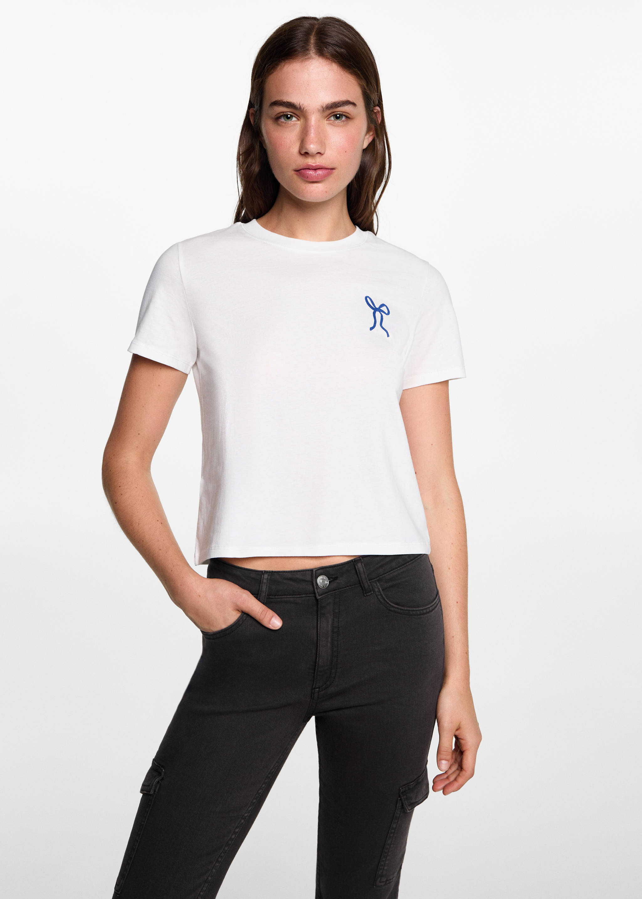 Jeans flare cargo - Plano medio