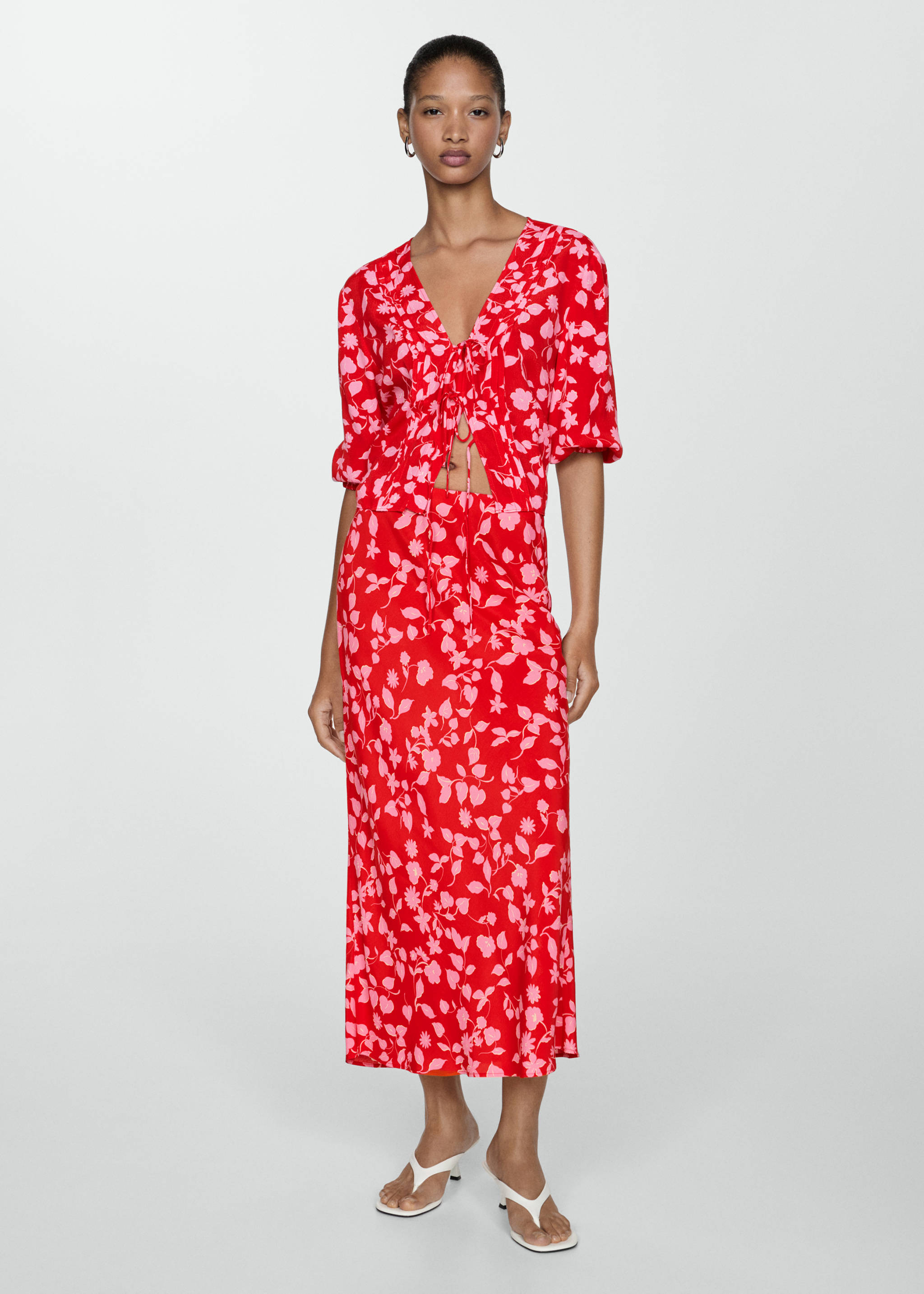 Bow printed blouse - General plane