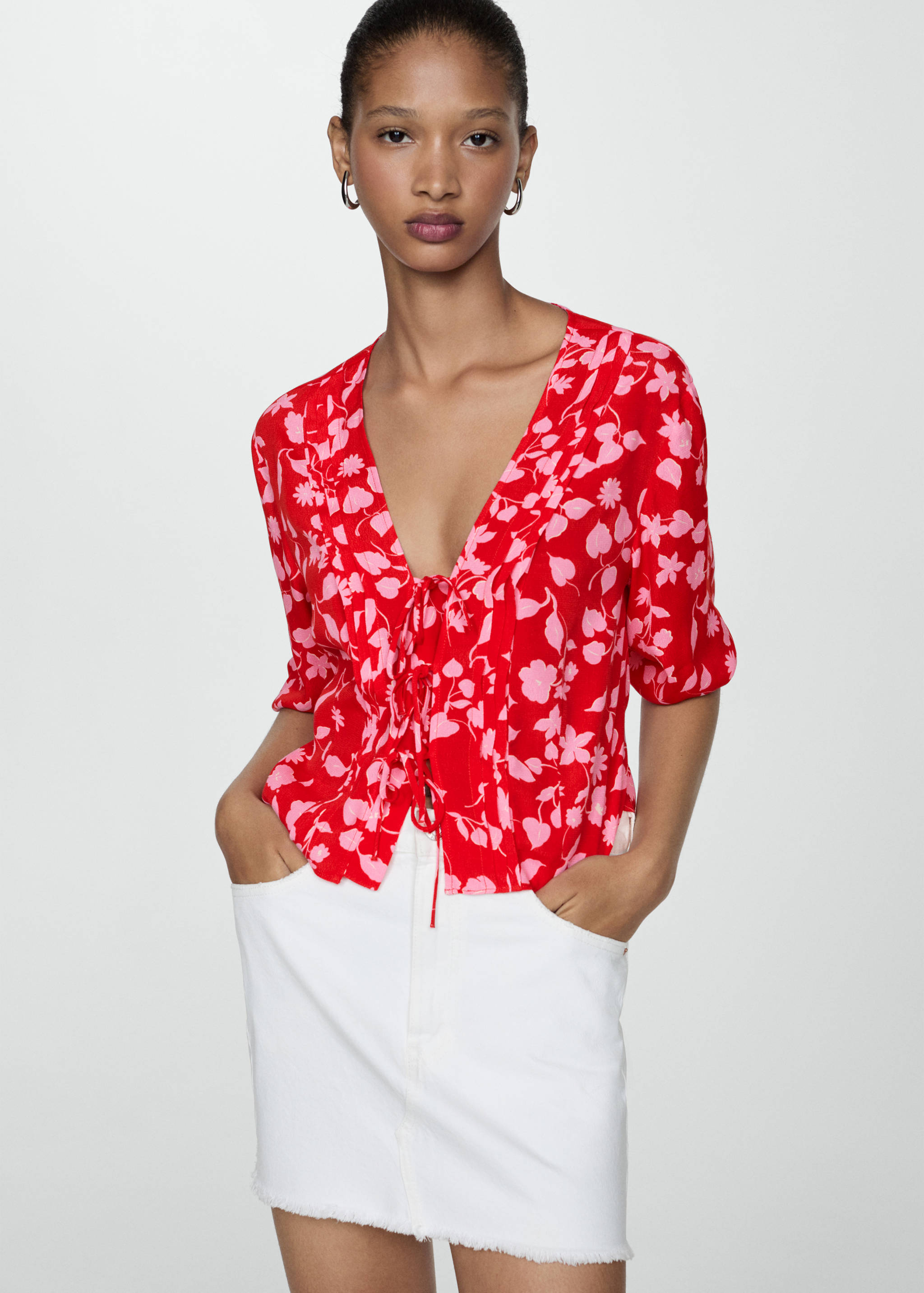 Bow printed blouse - Details of the article 2