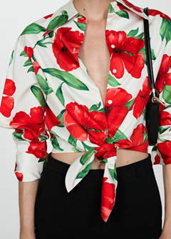Bow printed shirt — Red 5
